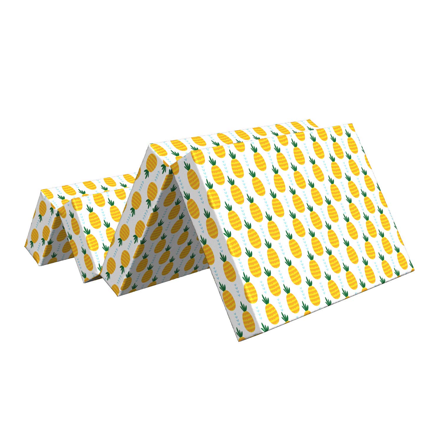 Ambesonne Pineapple Foldable Mattress - Modern Tropical Fruit Design, 74.8
