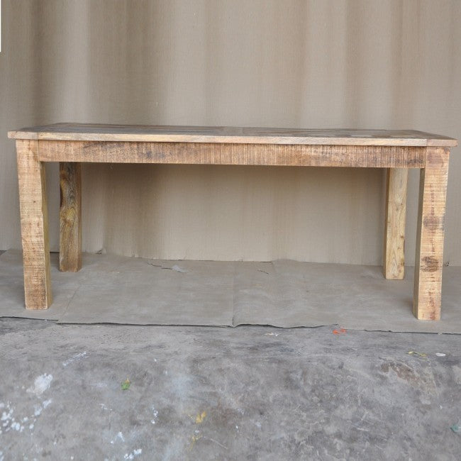 Reclaimed Wood & Mango Wood Rectangle Dining Table - 6 to 8 Seater Natural Finish 180cm - Perfect for Farmhouse, Rustic & Modern Dining Rooms