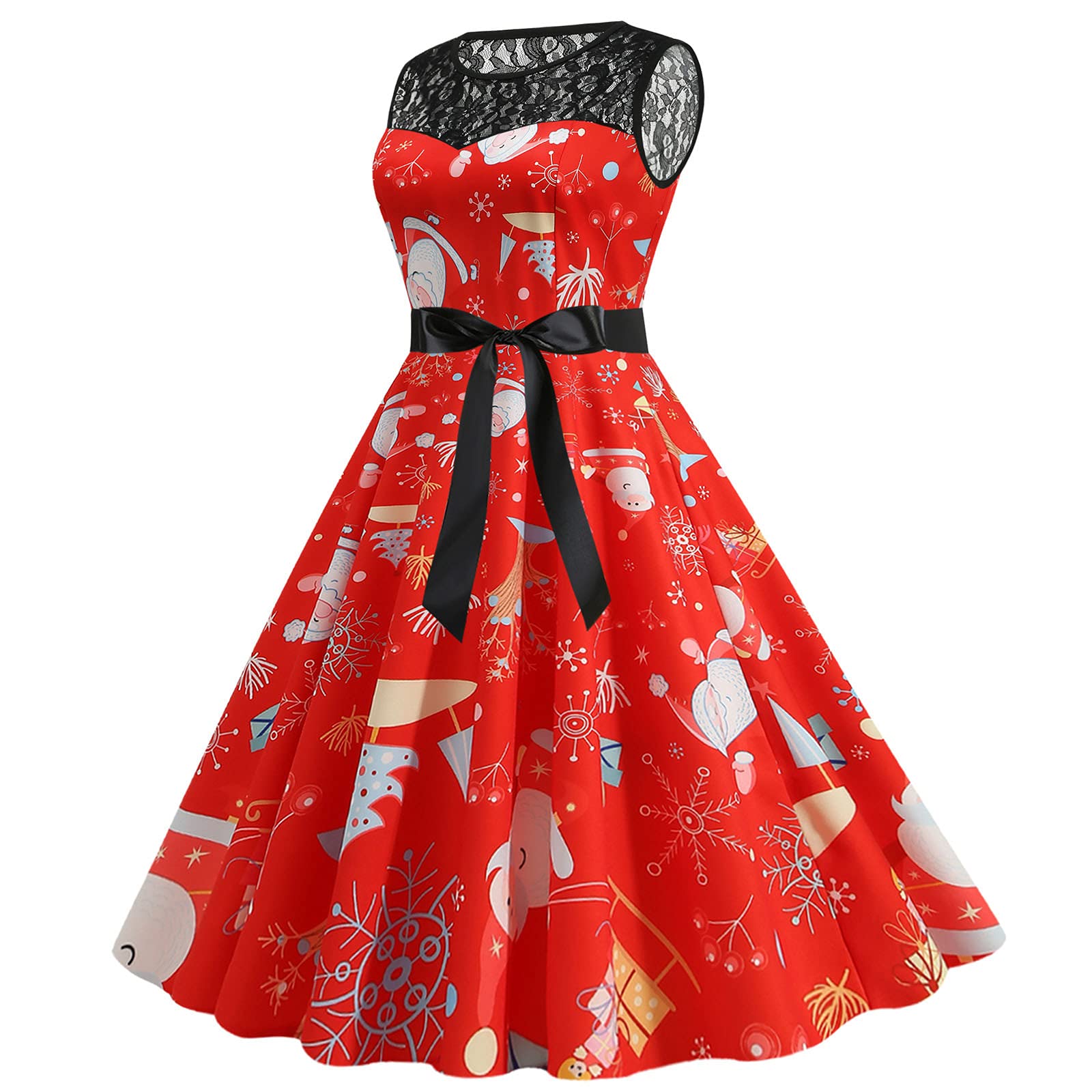 1950s Vintage Lace Sleeveless Party Dress for Women - Elegant Evening, Christmas & Prom Gown - Perfect for Cocktail Parties, Weddings & Retro Events