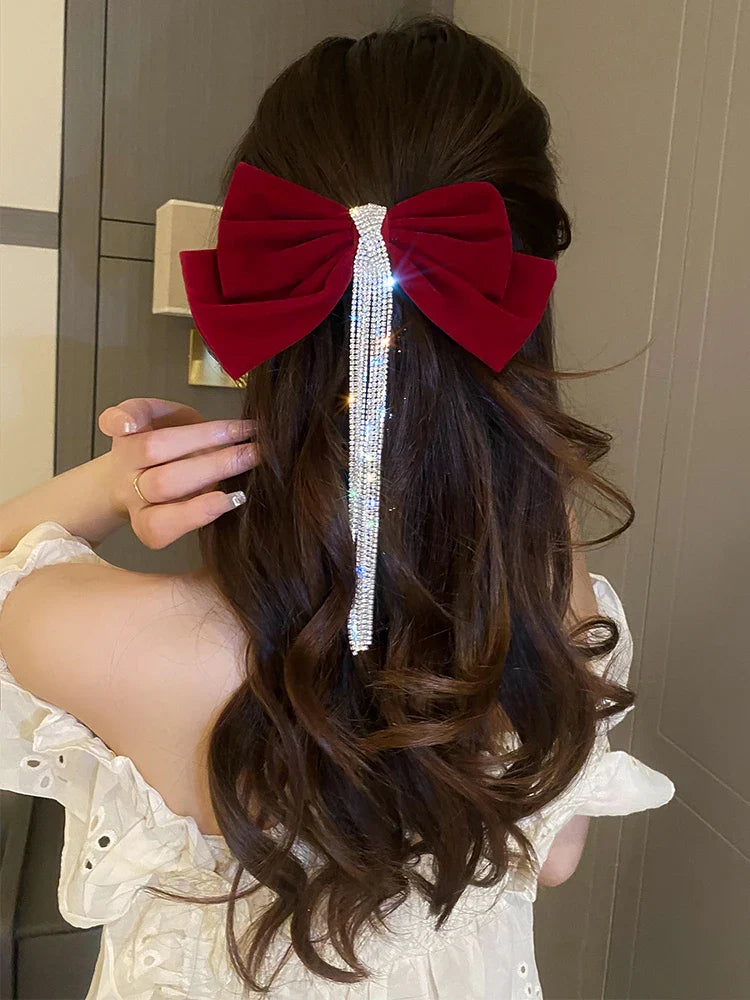 Elegant Velvet Inlaid Hair Clip for Women - Fashion Hair Accessories for Parties, Weddings & Daily Styling