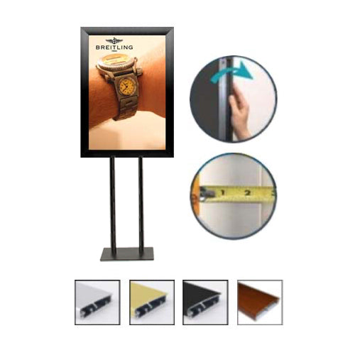 Double Pole Floor Stand 17x22 Sign Holder | 2.5