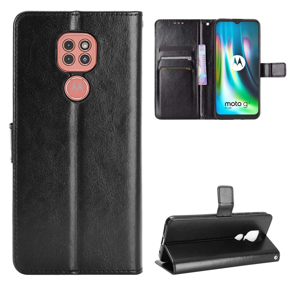Premium Leather Flip Wallet Case for Motorola Moto G Power 2021 (XT-2117/XT2117-4) - Black | Protective Phone Cover with Card Slots & Kickstand for Daily Use & Travel