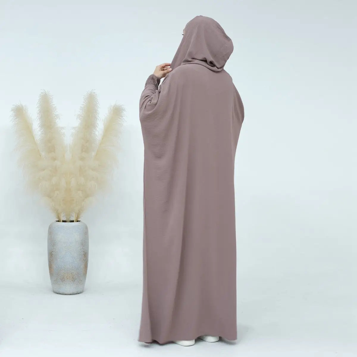 Premium Cotton Blend Hooded Abaya Prayer Dress - Modest Jilbab for Women - Perfect for Prayer, Mosque, and Everyday Wear