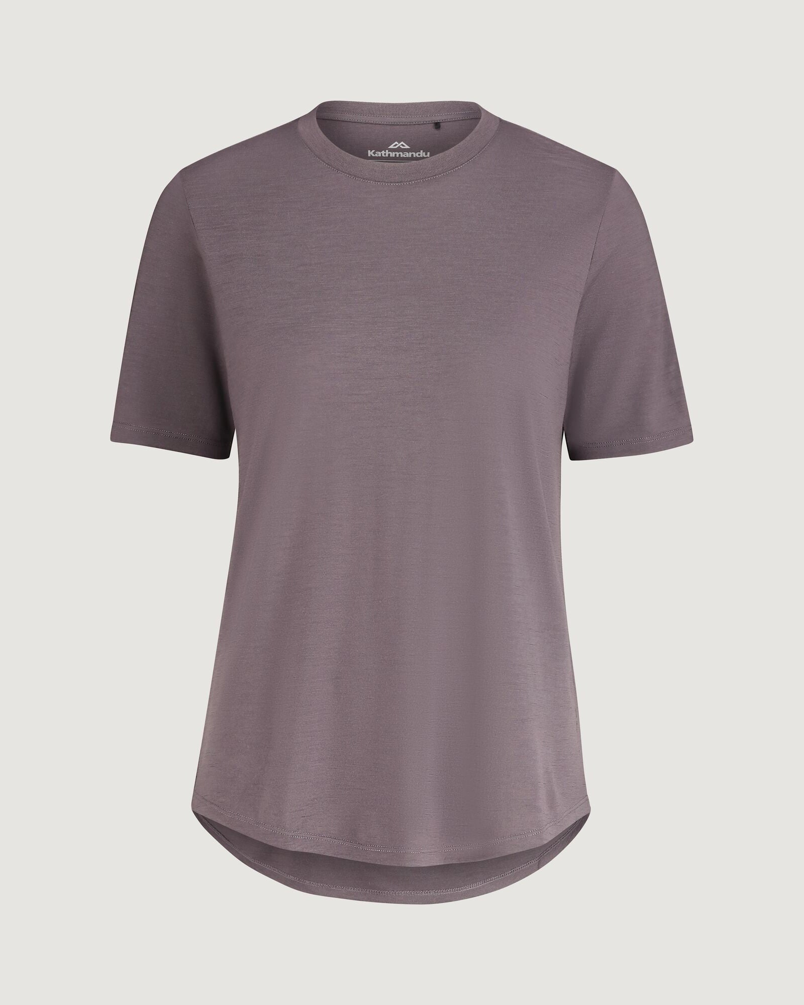 100% Merino Wool Short Sleeve Crew Neck T-Shirt for Women - Light Quartz Color | Soft & Breathable Summer Base Layer for Hiking, Yoga & Travel