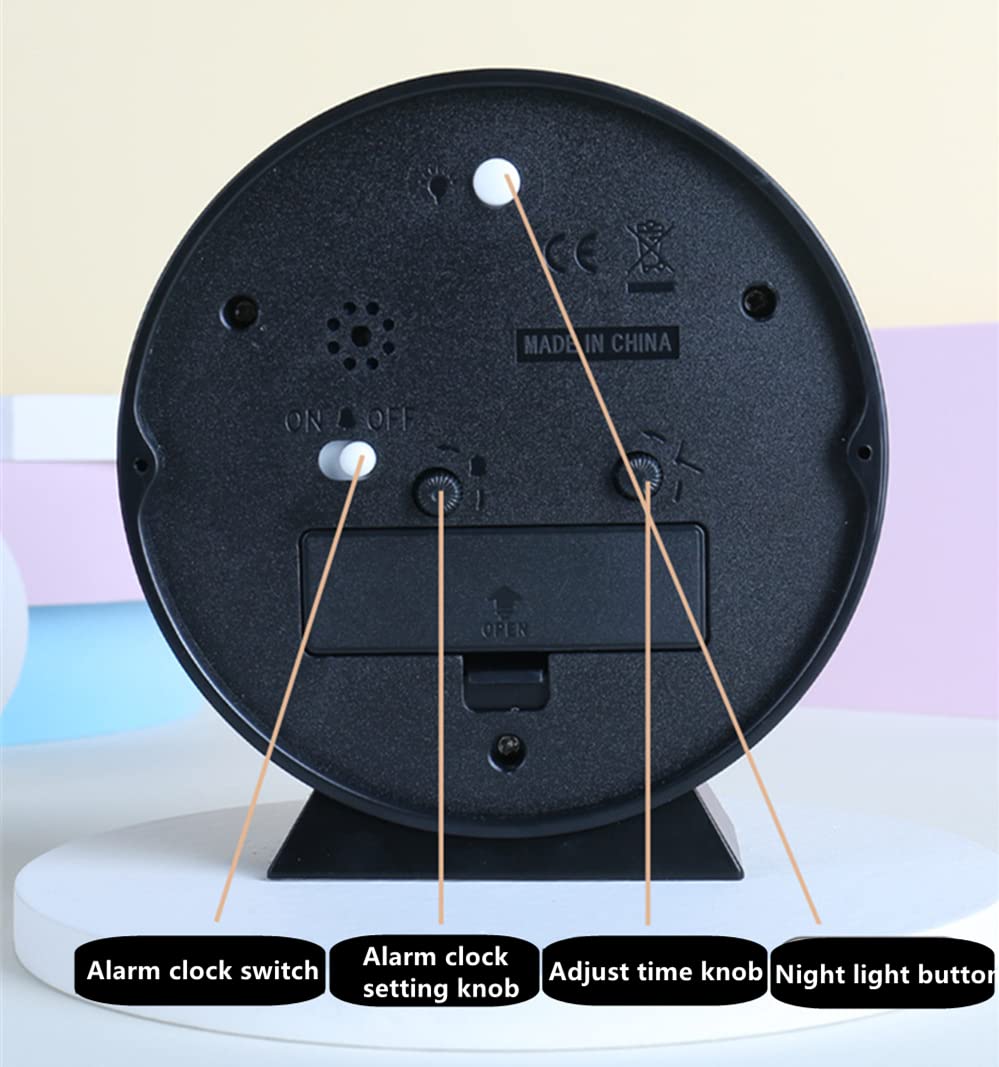 Educational Analog Alarm Clock for Kids - 4 Inch Silent Non-Ticking Teaching Clock with Night Light | Perfect for Bedroom, Nursery & Classroom Learning | Purple Cute Desk Clock for Girls & Boys