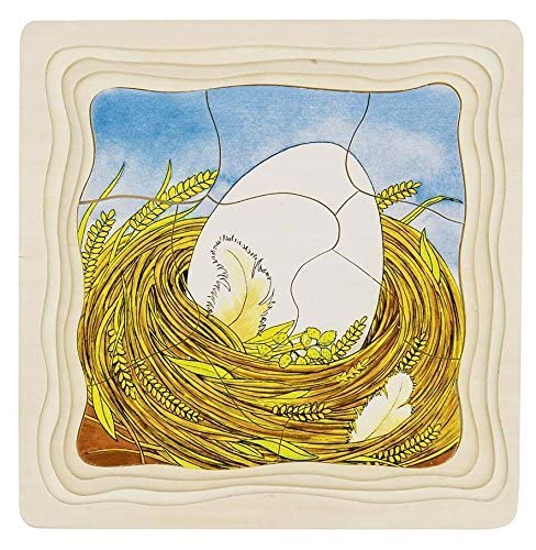 Goki 44-Piece Wooden Chicken Puzzle for Kids – Educational Stacking Toy for Toddlers & Preschoolers | Perfect for Montessori Learning & Fine Motor Skills Development