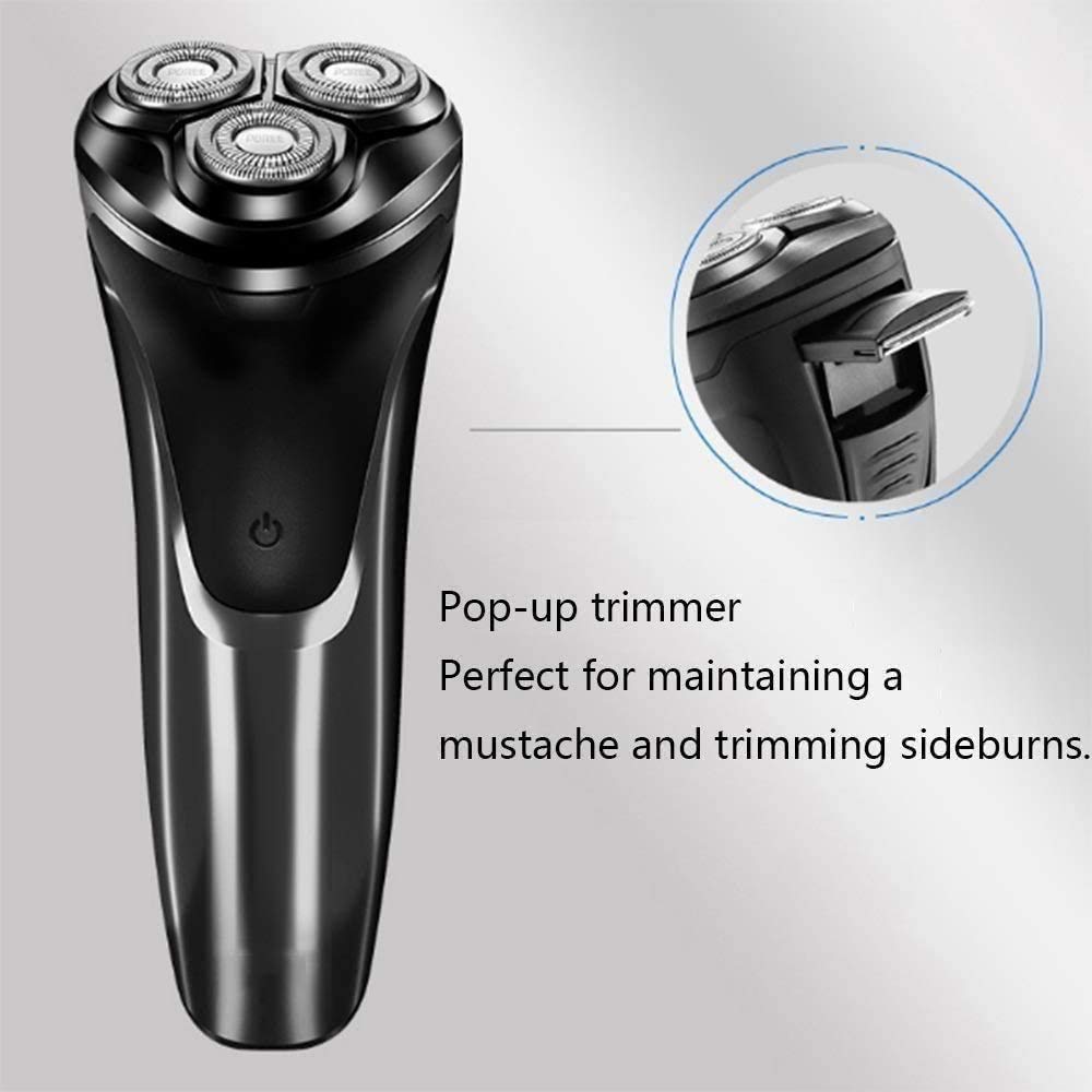 Best Electric Razor for Men - Rotary Shaver with Pop-Up Beard Trimmer, Rechargeable Cordless Shaver for Smooth Shaving - Perfect for Travel, Home & Daily Grooming
