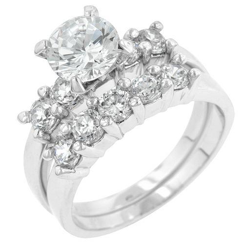 Elegant Classic Wedding Ring Set for Women - 14K Gold or Platinum Band with Diamond Engagement Ring - Perfect for Brides, Anniversaries & Proposals