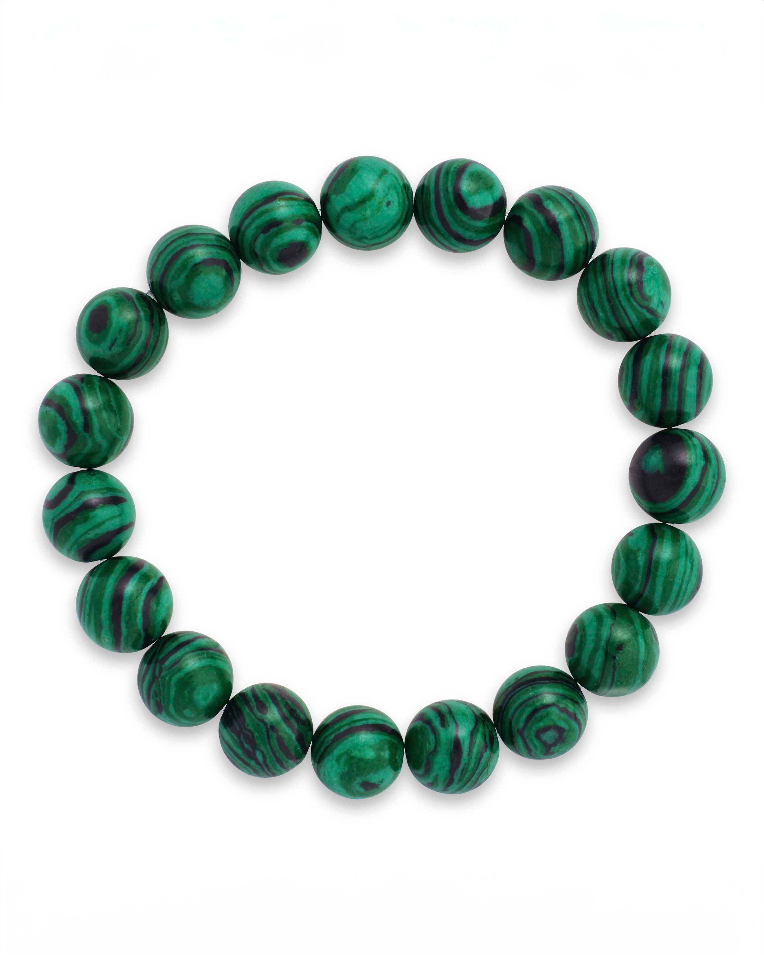 Natural Malachite Beaded Stretch Bracelet for Women - Healing Crystal Jewelry for Stress Relief & Positive Energy - Perfect for Yoga, Meditation & Everyday Wear