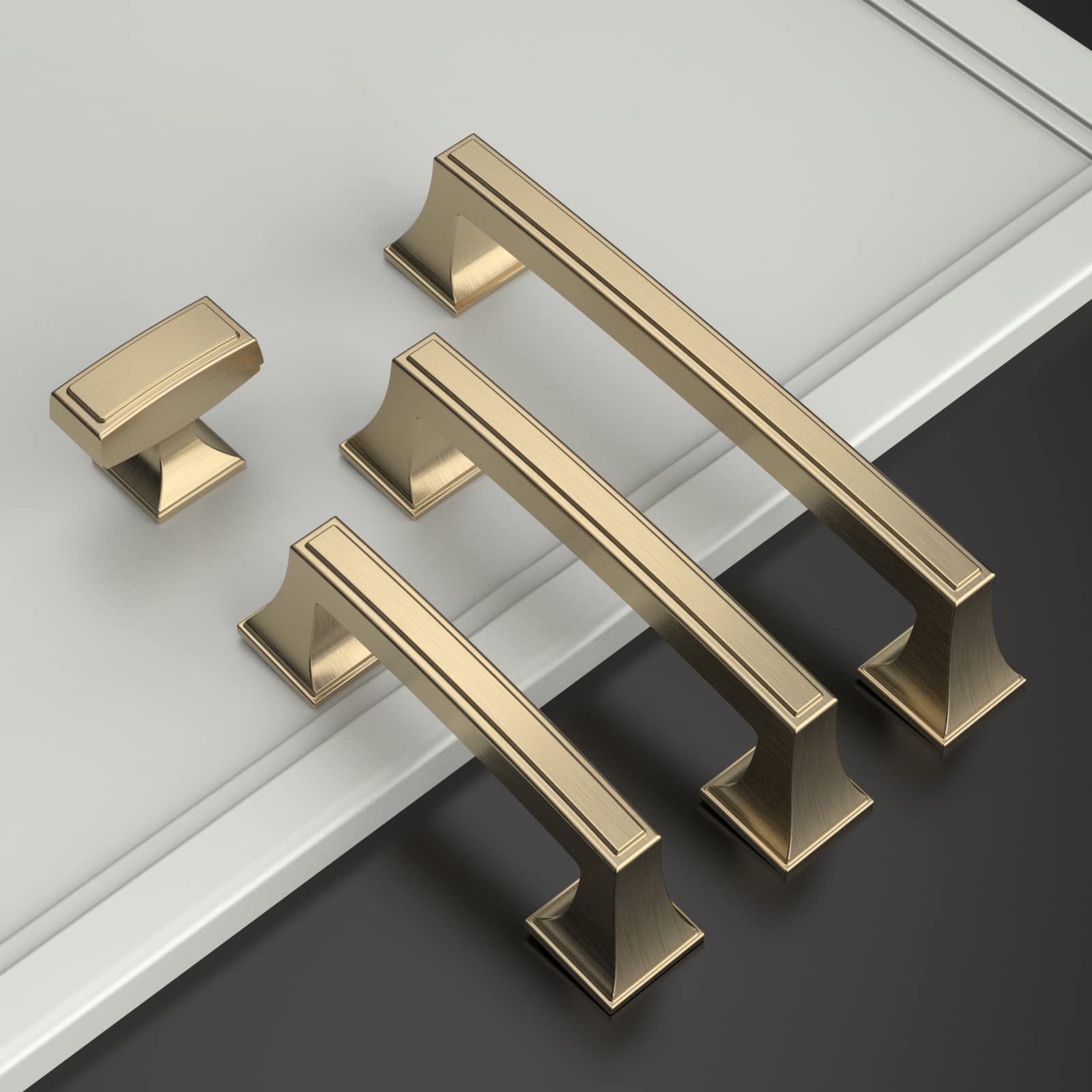 Asidrama 30 Pack 3.75 Inch (96mm) Brushed Brass Cabinet Pulls - Gold Kitchen Cabinet Handles & Drawer Pulls for Modern Cabinets, Dressers, Cupboards & Furniture Hardware (Perfect for Home Renovation & DIY Projects)