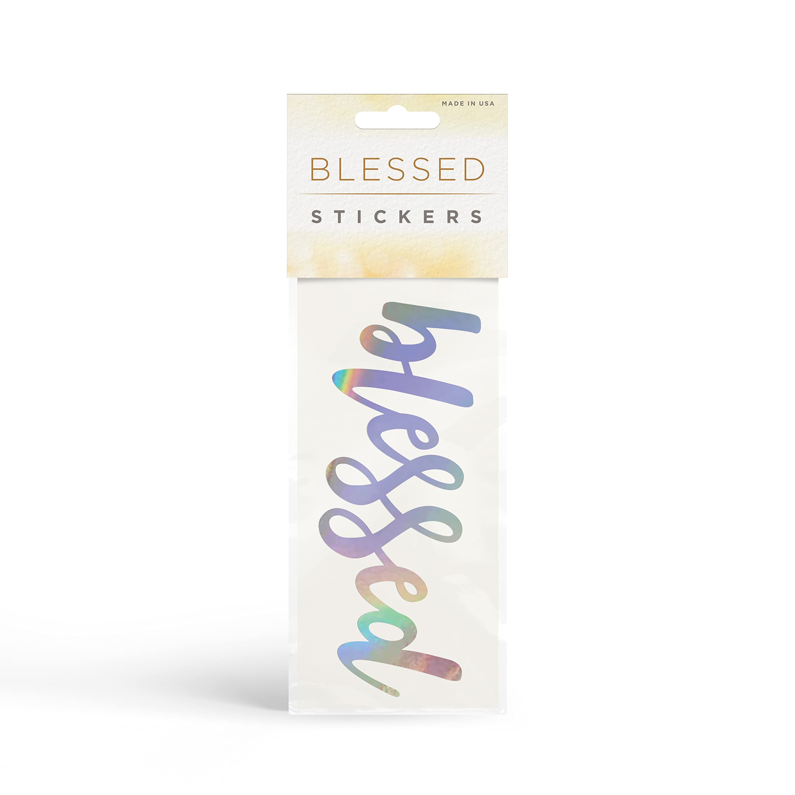 Blessed Car Stickers - Cute Rainbow Holographic Decals for Cars, Laptops, Notebooks & Rear Windshields - Waterproof Vinyl Decoration for Personalizing Vehicles, Electronics & Office Supplies