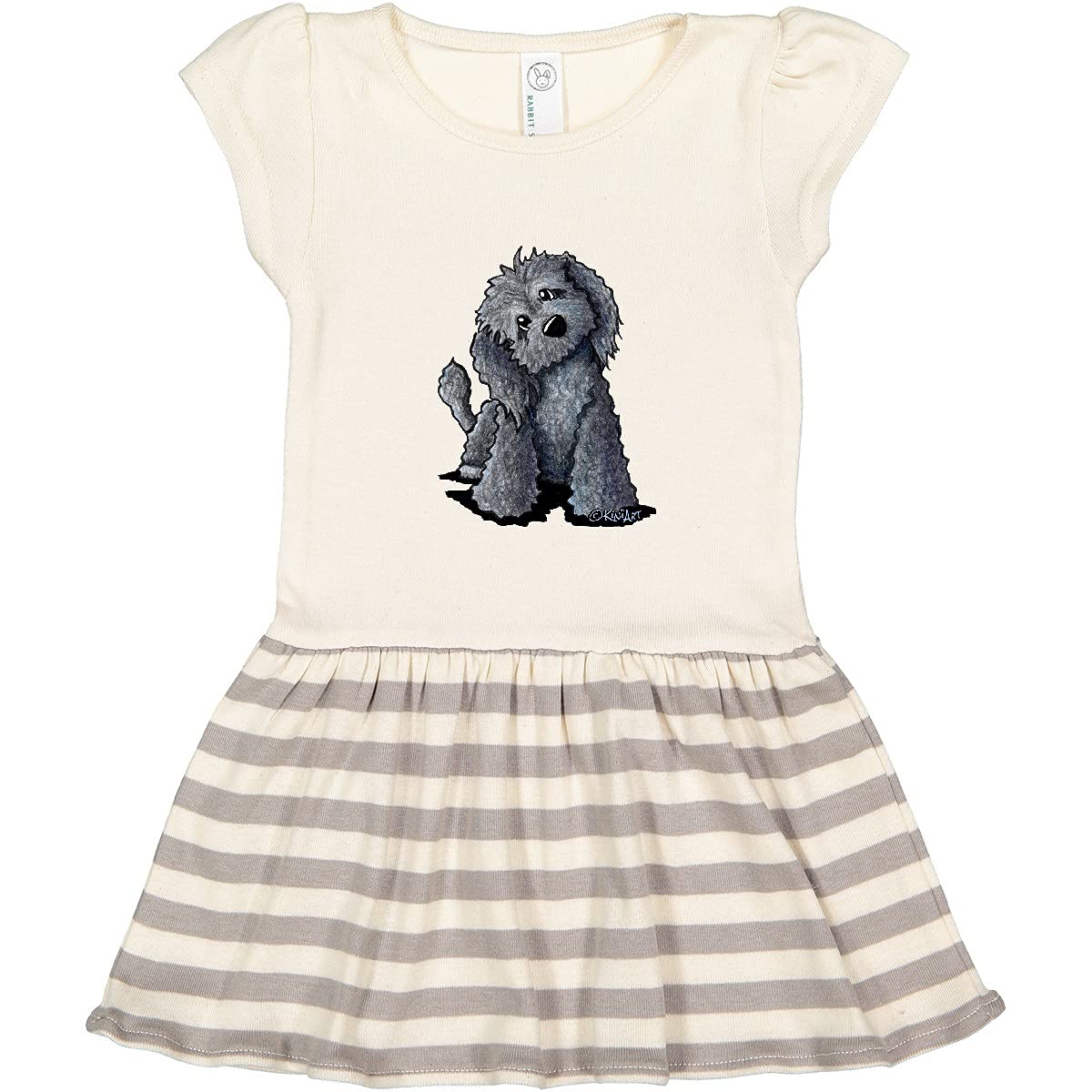 Inktastic Curious Black Doodle Toddler Dress - Cute Graphic Print Baby Girl Outfit for Playdates, Birthday Parties & Family Photos | KiniArt