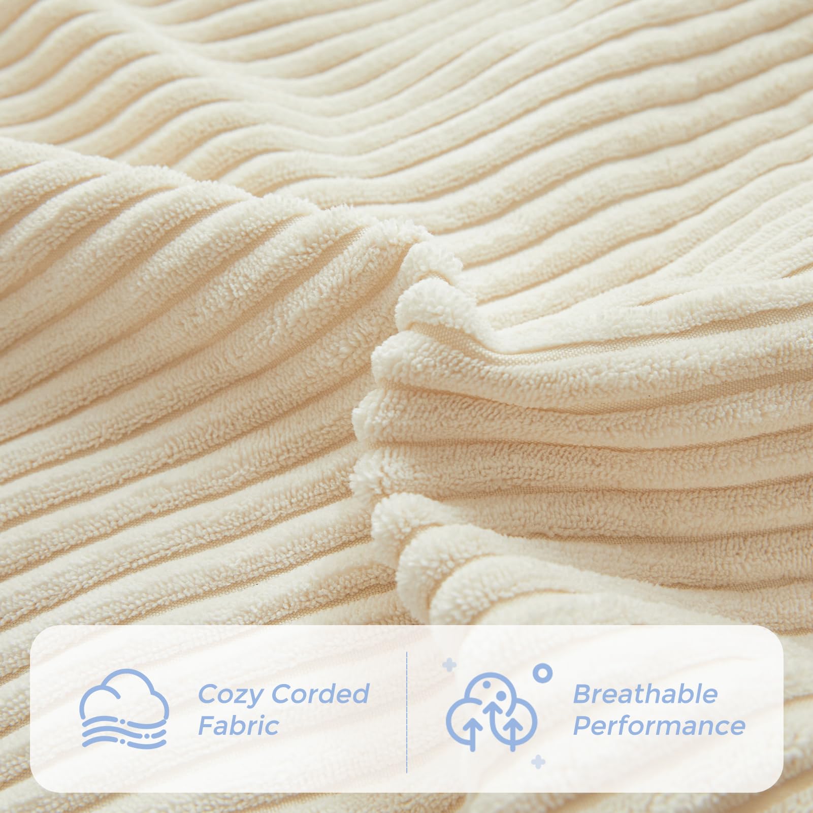 MAXYOYO Kids Corduroy Bean Bag Chair Bed - Convertible Floor Mattress & Lounge Chair for Boys & Girls, Soft Beige | Perfect for Playroom, Bedroom & Dorm Room