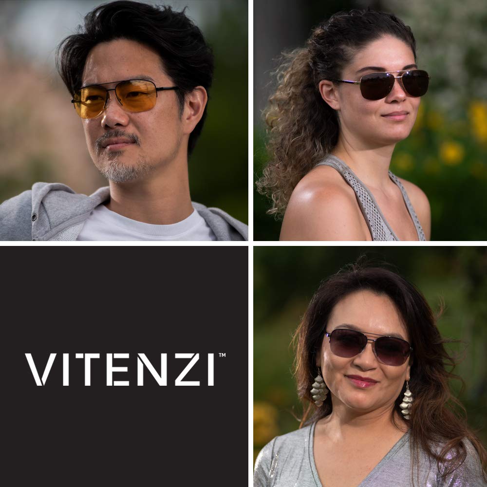 VITENZI Bifocal Sunglasses for Men & Women - Square Aviator Reading Glasses with Sun Tinted Lenses - Lightweight & Stylish for Outdoor Activities, Driving, and Reading