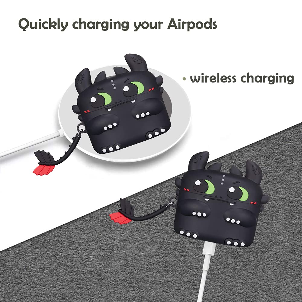 AIYAAIYA 3D Cartoon Cute Night Evil AirPods 3 Case - Silicone Protective Cover with Keychain | Waterproof & Shockproof for AirPods 3rd Generation | Perfect for Travel, Gym & Daily Use