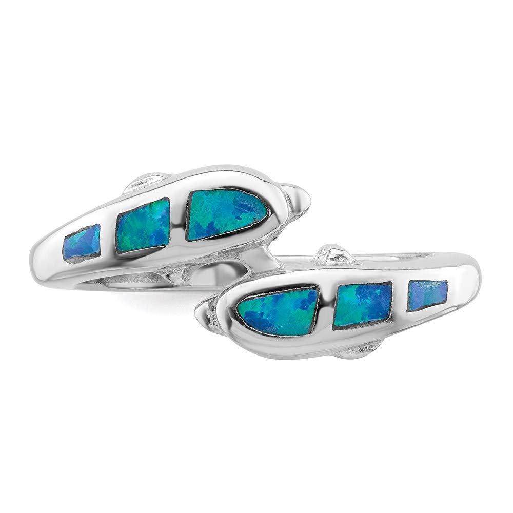 925 Sterling Silver Blue Opal Dolphin Ring for Women - Handmade Fine Jewelry, Elegant Gift for Her - Perfect for Birthdays, Anniversaries & Special Occasions