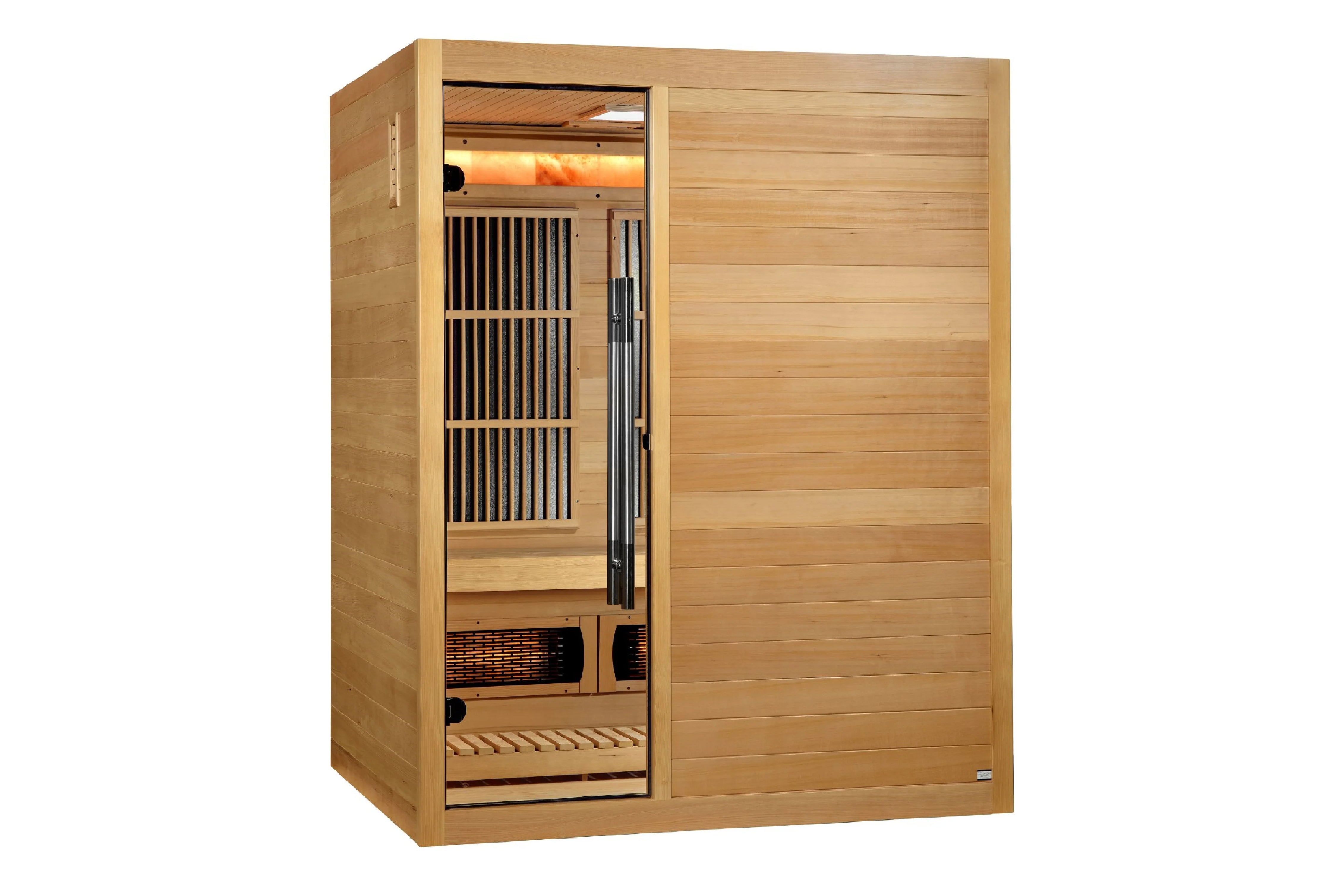 Golden Designs 2025 Soria 3-Person Hybrid Sauna for Indoor Use - Full Spectrum Infrared & Traditional Steam with Harvia Stove - Perfect for Home Relaxation, Detox & Muscle Recovery