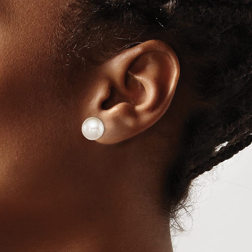 925 Sterling Silver White Freshwater Pearl Stud Earrings for Women - 10-11mm Round Cultured Pearls, Hypoallergenic Fine Jewelry Gift - Perfect for Weddings, Anniversaries & Everyday Elegance