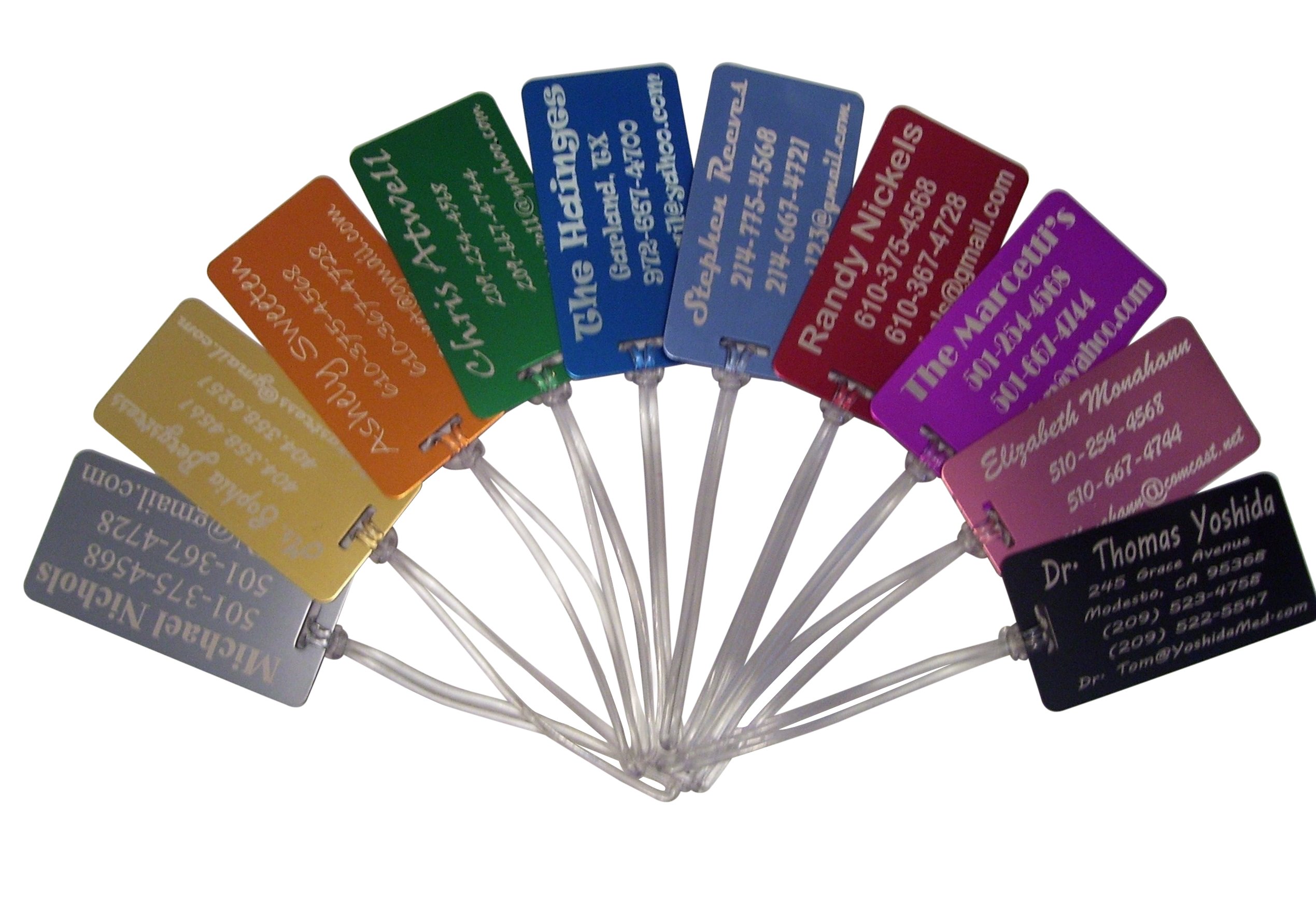 Custom Engraved Jumbo Aluminum Luggage Tags (5-Pack) - Purple, Durable Front & Back Design for Travel Bags & Suitcases - Perfect for Airports, Cruises & Business Trips