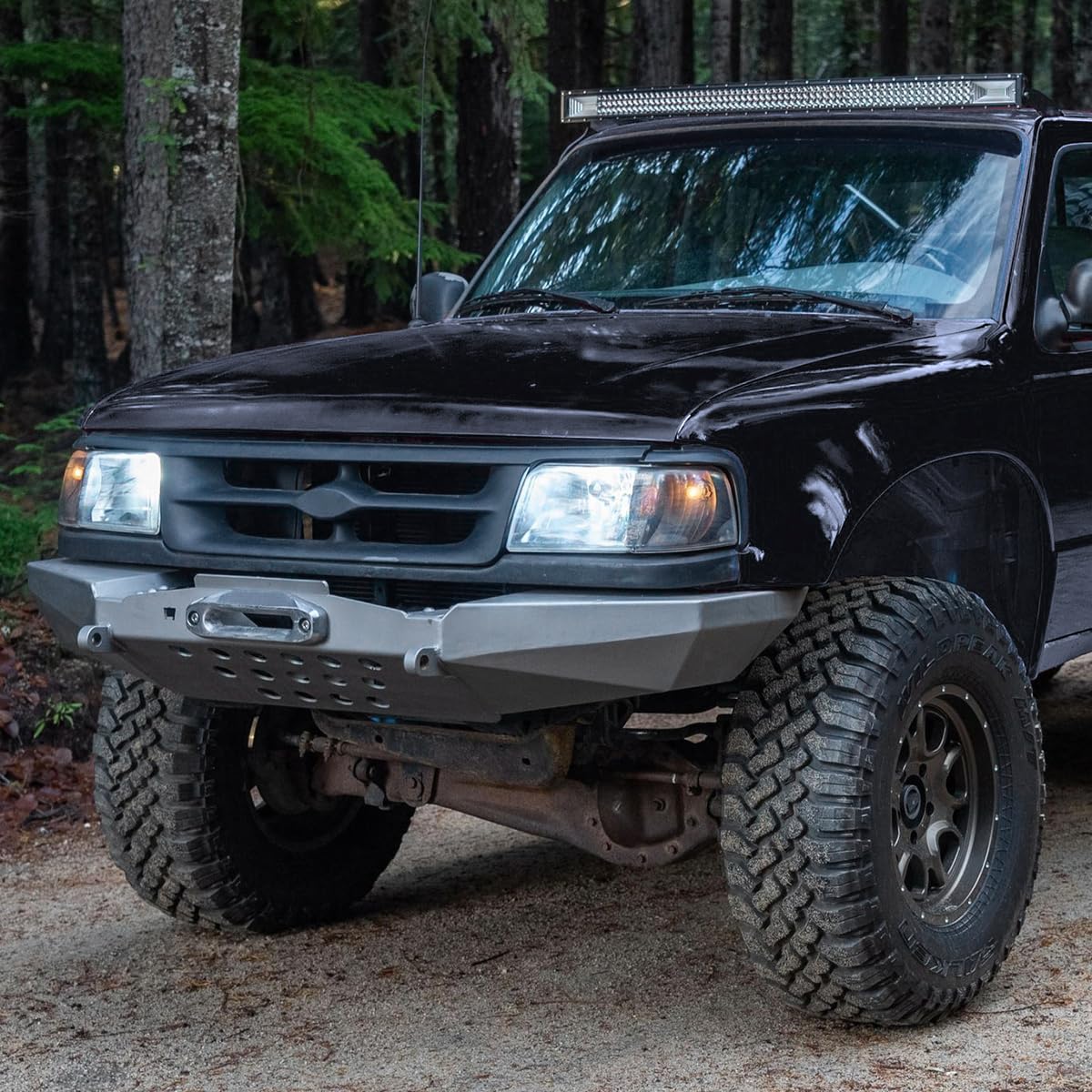 Spec-D Tuning Black Housing Clear Lens LED Headlights + Corner Lights for 1993-1997 Ford Ranger - Left & Right Pair Headlight Assembly - Upgrade for Night Driving & Off-Road Adventures