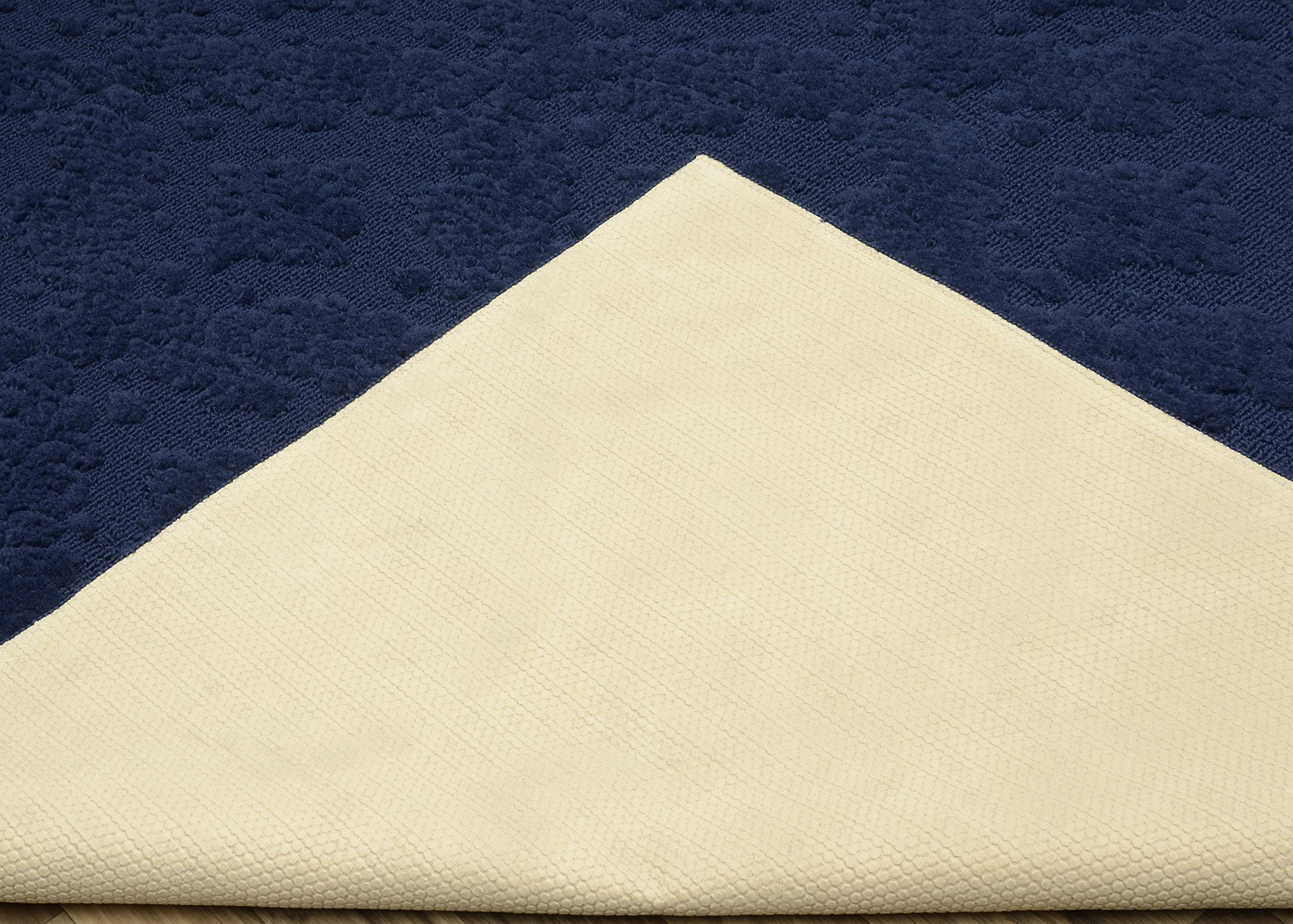 Garland Rug Charleston Damask Solid 9' X 12' Navy Blue Area Rug - Premium Quality Indoor Carpet for Living Room, Bedroom, Hallway | Soft & Durable for High Traffic Areas | Perfect for Home Decor & Office Spaces