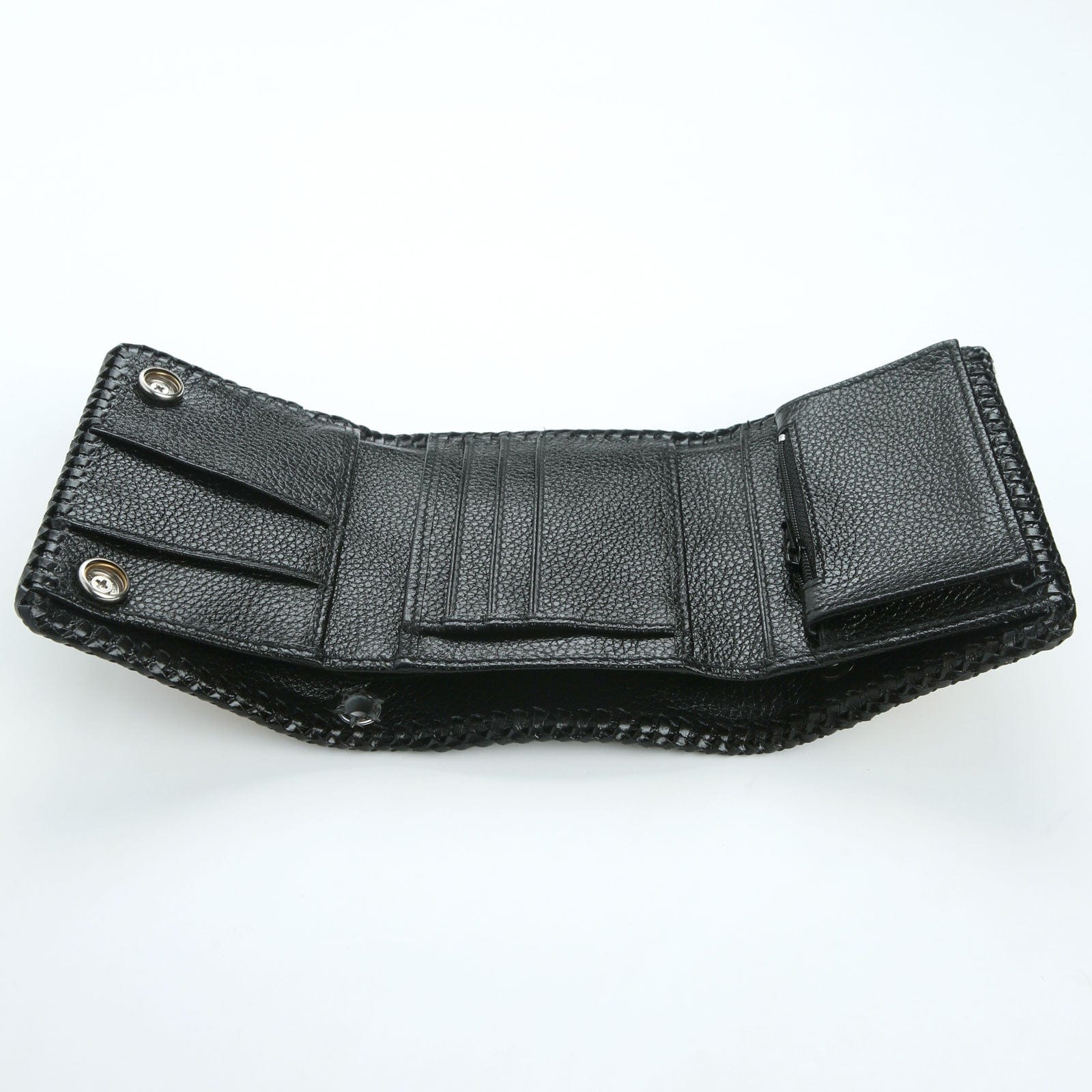 Dark Grey Snake Leather Biker Wallet for Men - Stylish RFID Blocking Slim Wallet for Motorcycle Riders & Everyday Use
