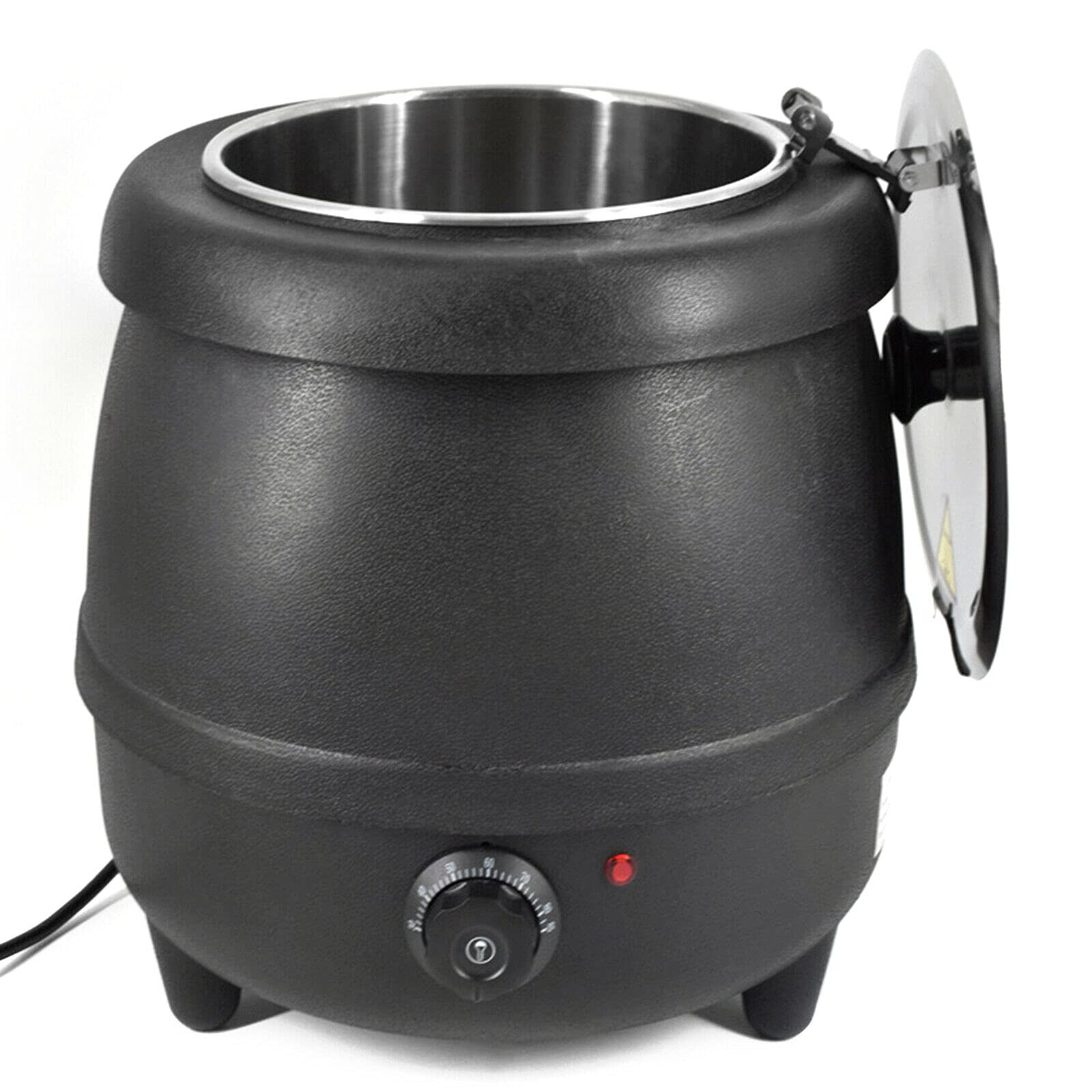 OUKANING 10L Commercial Electric Soup Warmer Kettle - 400W Stainless Steel Pot with PP Shell - 110V Countertop Food Warmer for Restaurants, Cafes & Home Use - Perfect for Buffets, Catering & Large Family Gatherings