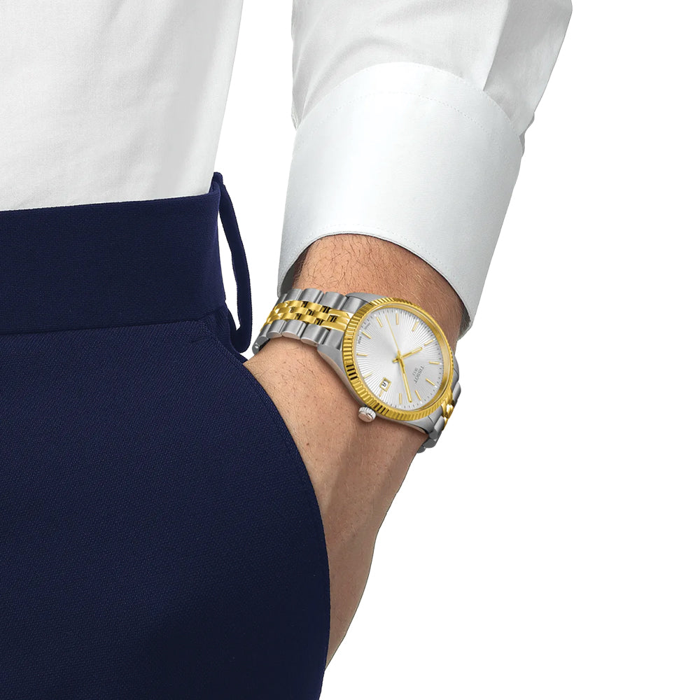 Ballade Quartz 40mm Silver Dial Two-Tone Bracelet Watch for Men - Perfect for Business, Casual & Formal Occasions
