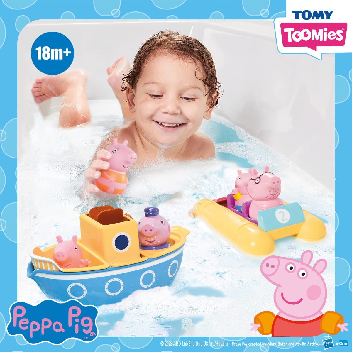 Peppa Pig Bath Toys Set - 2 Boat Toys & 5 Figures for Toddlers 18+ Months | Water Play, Bathtime Fun & Pretend Play | Perfect Gift for Kids Birthday & Christmas