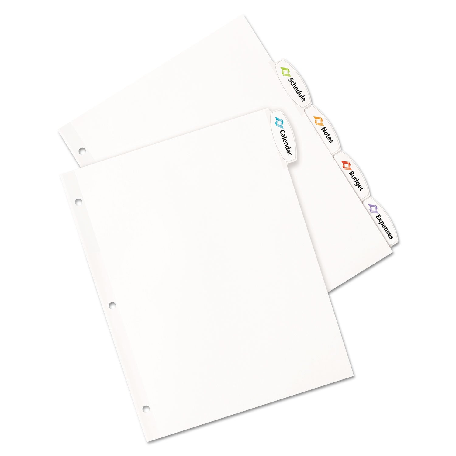 Avery® Big Tab Printable White Label Tab Dividers - 5 Tabs, 11 x 8.5 Inches, White, 20 Sets - Perfect for Office Organization, School Binders & Filing Systems