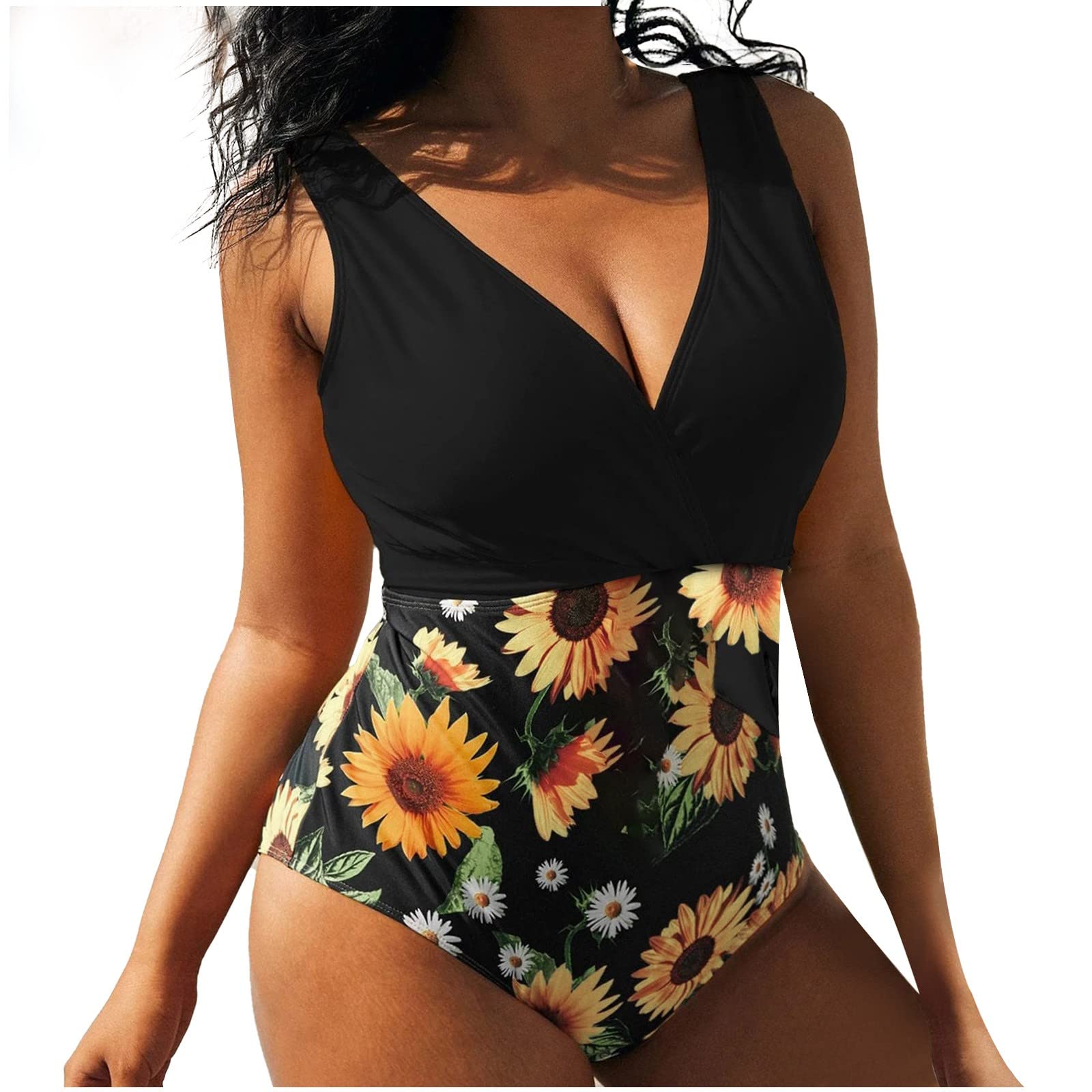 Xiloccer Women's One Piece Swimsuit - Cute High Waisted Bathing Suit, Tube Top Beach Swimwear for Summer Vacation, Pool Party & Tropical Getaways