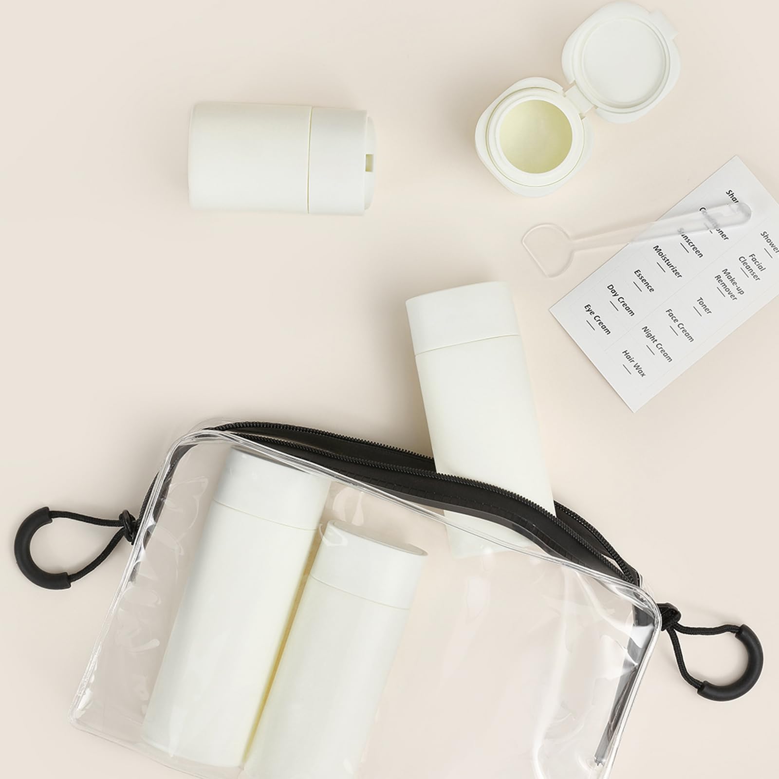 TSA Approved 5-Pack Leak Proof Travel Bottles for Toiletries - Refillable Shampoo & Conditioner Containers with Clear Toiletry Bag - Perfect for Air Travel, Gym, Camping & Vacation Essentials
