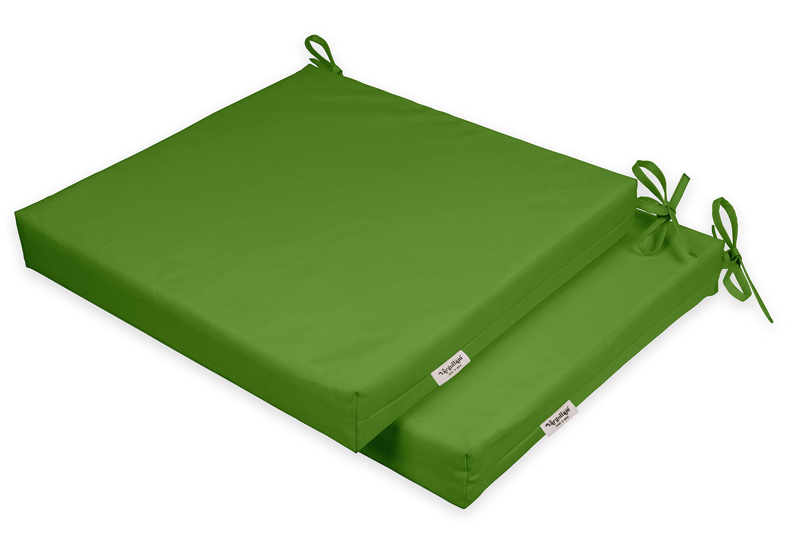 Premium 20x20 Inch Square Patio Chair Cushions Set of 2 - Indoor/Outdoor Waterproof Seat Cushions with Ties for Garden Furniture, Deck Chairs & Home Decor in Pear Green | Perfect for Backyard, Poolside & Sunroom Relaxation