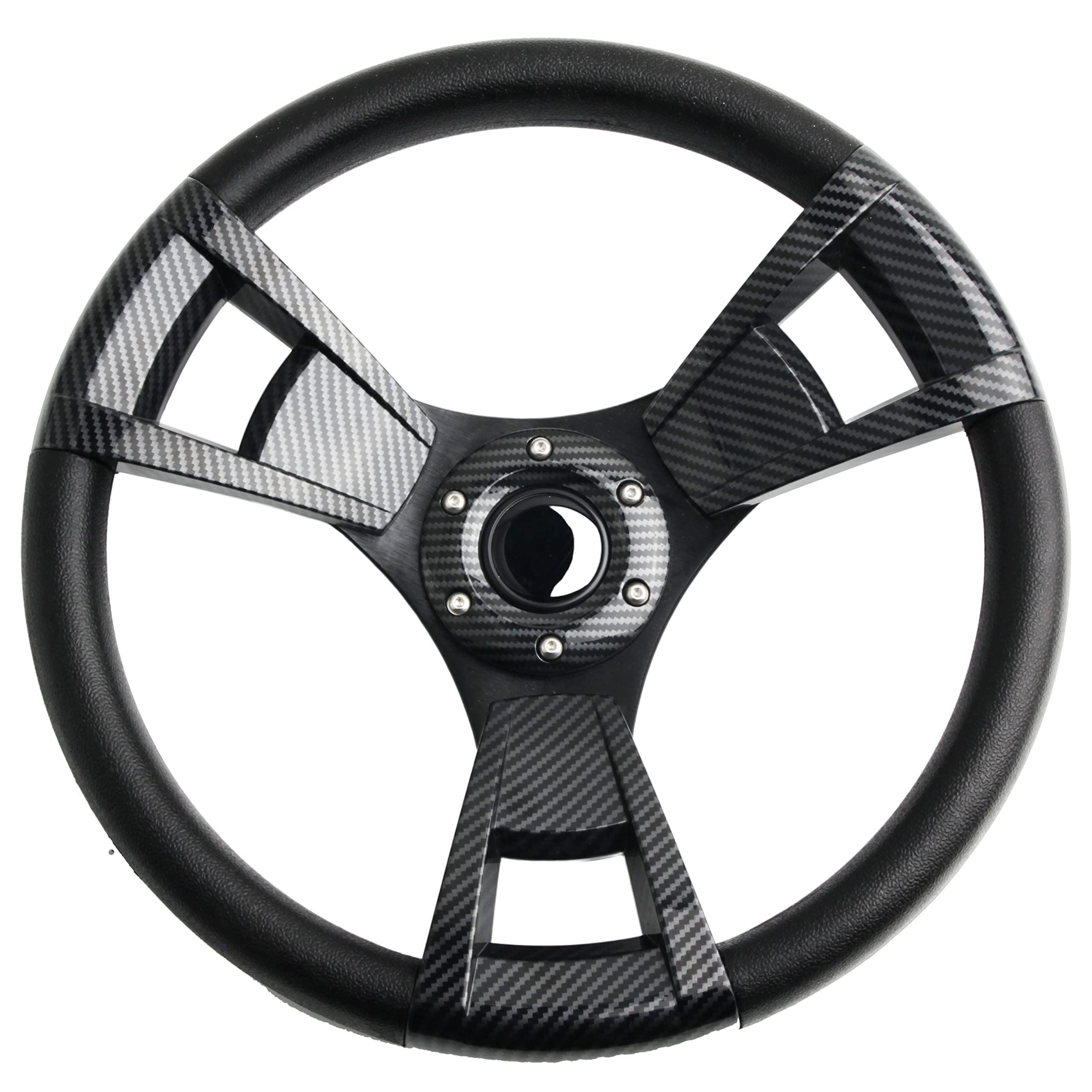 14-Inch Carbon Fiber Golf Cart Steering Wheel - Compatible with Club Car DS, Precedent, EZGO & Yamaha - Lightweight & Durable Replacement - Perfect for Golf Courses, Resorts & Private Communities