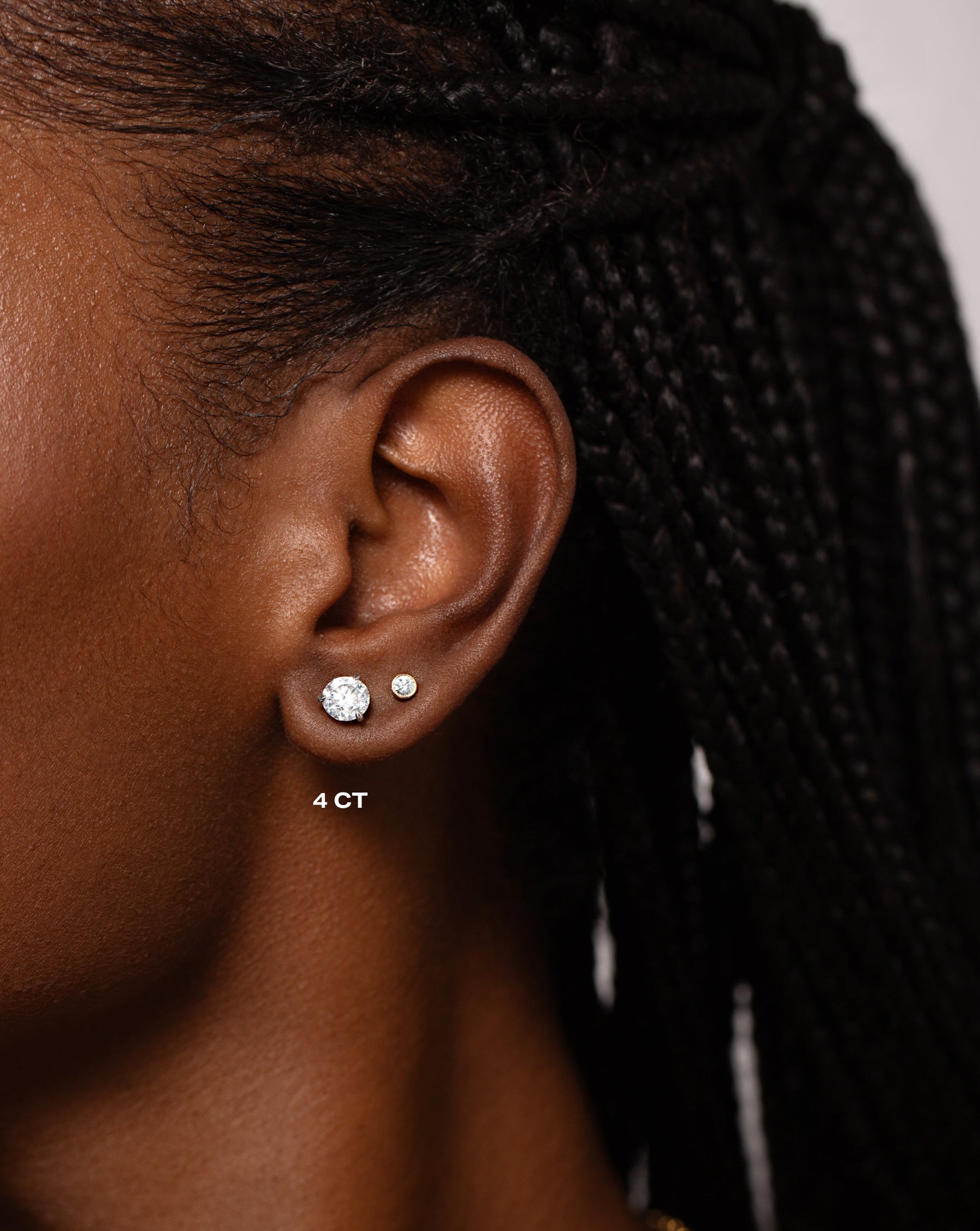 Classic Diamond Stud Earrings for Women - 14K White Gold Round Cut Solitaire Earrings - Perfect for Everyday Wear, Weddings & Special Occasions