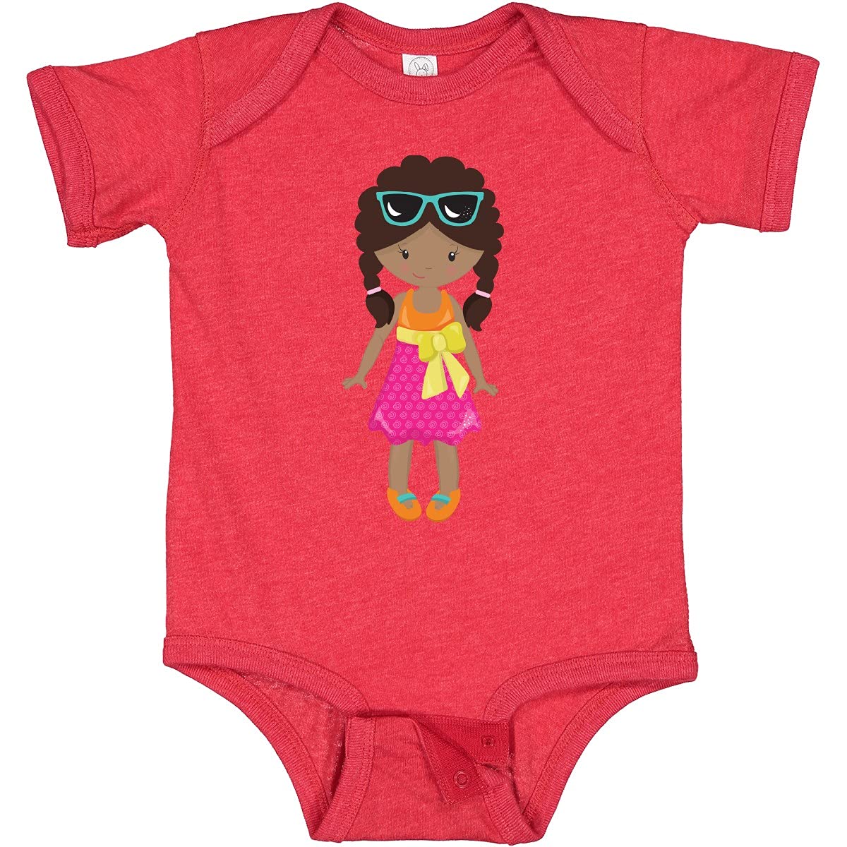 Inktastic African American Girl Fashion Baby Bodysuit - Pink Skirt Design for Casual Wear, Family Outings & Photo Shoots