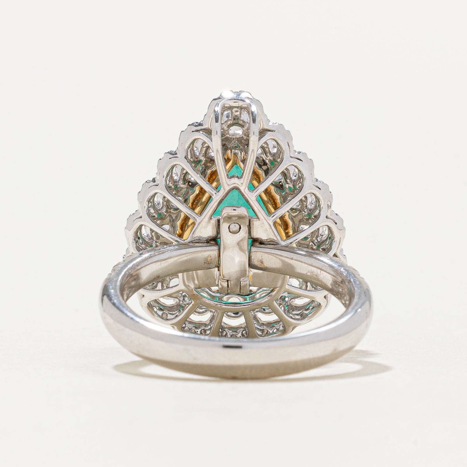 3.70ct Emerald & 1.05ctw Diamond Convertible Pendant & Ring - Size 6.25 | Elegant Jewelry for Weddings, Anniversaries & Special Occasions