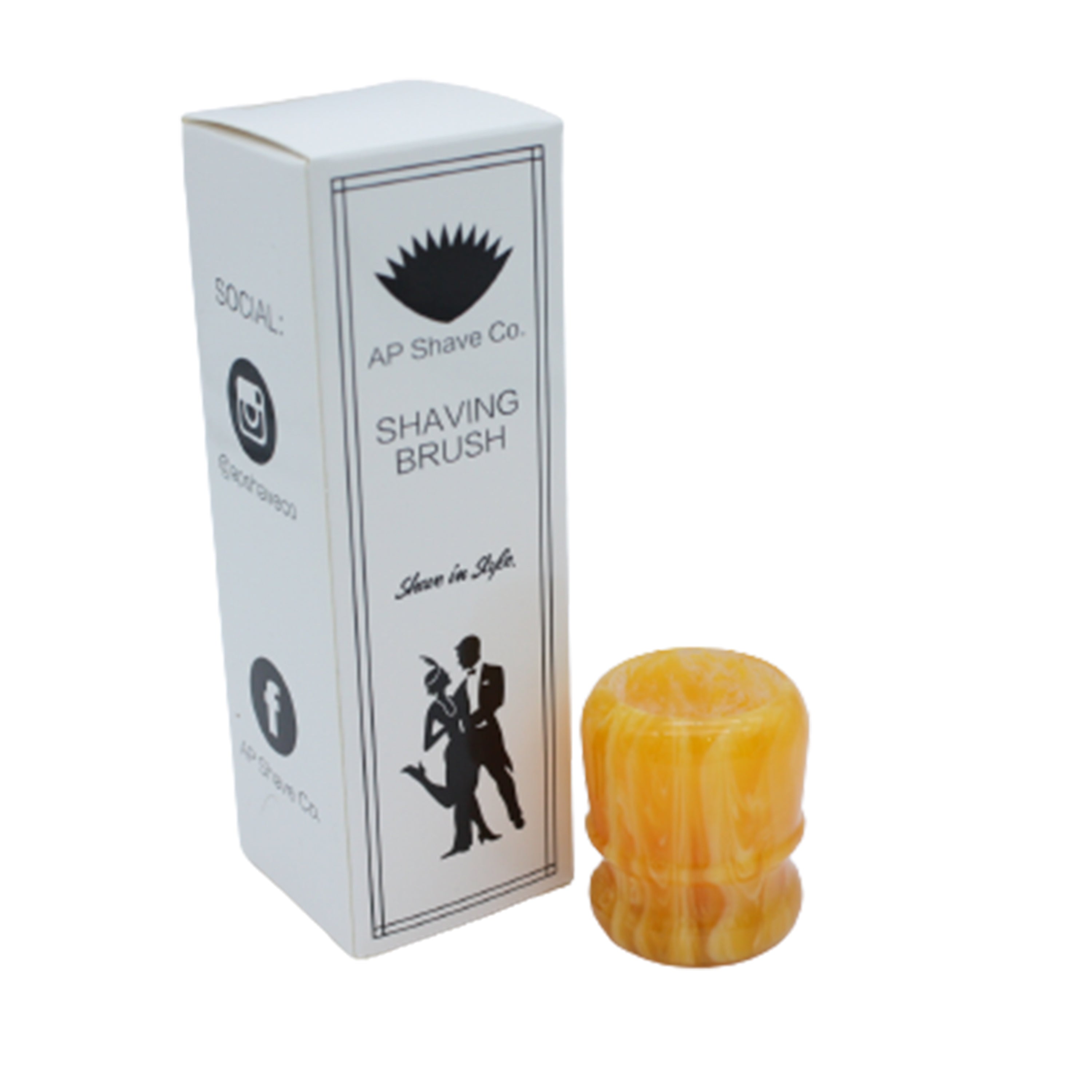 Premium Amber Handcrafted Shaving Brush Handle for 24mm & 26mm Knots - Luxury Wet Shaving Accessory for Men's Grooming & Beard Care Routine