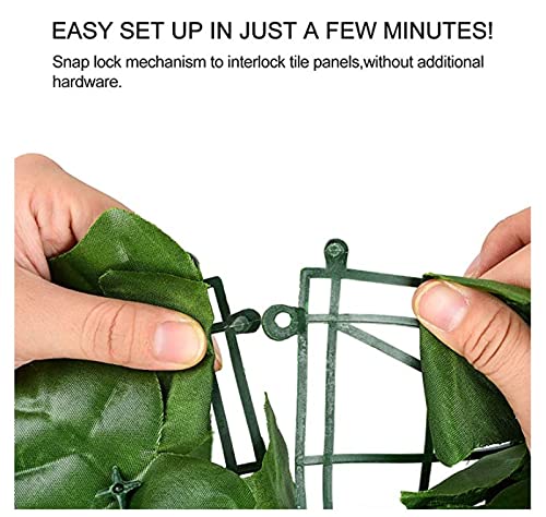 Faux Ivy Privacy Fence Screen - Artificial Hedge Wall Panel with Green Leaves (0.5x1m) for Outdoor/Indoor Decor, Balcony Cover & Garden Privacy Fence | ZHEYANG Model G0121