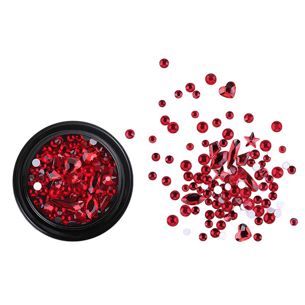 Premium Mixed Diamond Black Sand Drill Crystal - Fashion Broken Drill Micro Nail Art Supplies with Glamour Acrylic Powder (Red, One Size) - Perfect for DIY Nail Art, Salon Manicures & Professional Nail Extensions