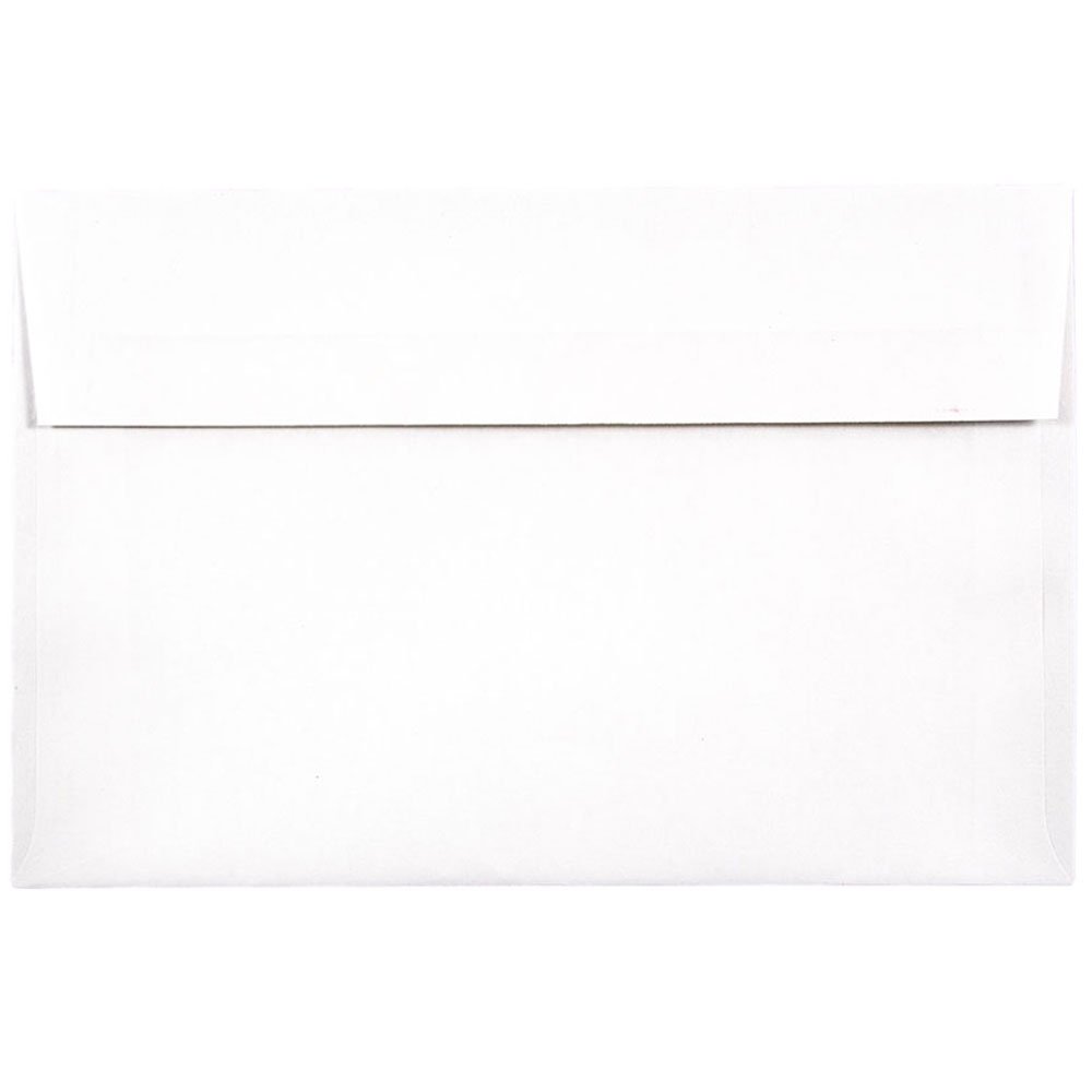 Foil Lined Invitation Envelopes 5.75x8.75 - White with Red Foil - 100 Pack for Wedding & Party Invites