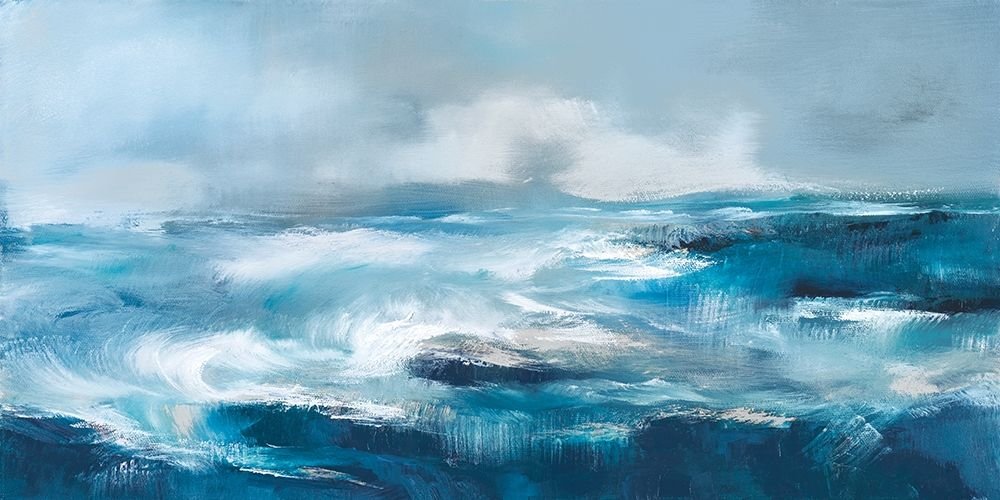 Joanne Parent Storm Surf Poster Print - 24x48 Inches - Coastal Wall Art for Beach House, Living Room & Office Decor - Vintage Surfing Poster