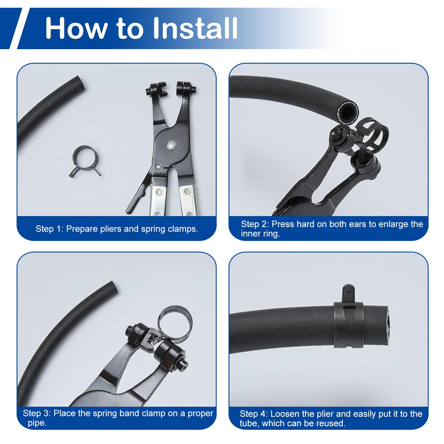 MroMax 10Pcs 15mm Hose Clamps for Fuel Line & Water Pipe - Automotive Fastener