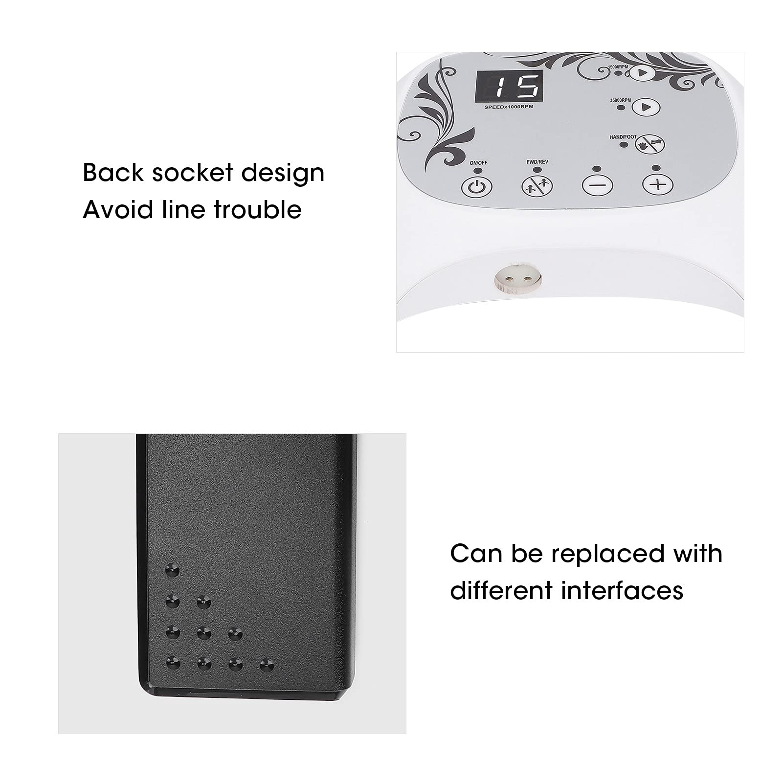 Professional Adjustable Speed Electric Nail File Pedicure Machine - Home & Salon Use for Manicure, Pedicure & Nail Care - Perfect for DIY Home Grooming & Professional Nail Salons