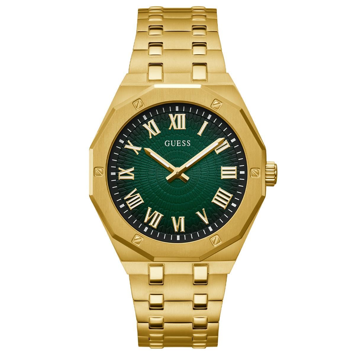 GUESS Men's 42mm Stainless Steel Chronograph Watch with Date Display - Water Resistant, Fashionable & Durable for Business, Casual & Outdoor Activities