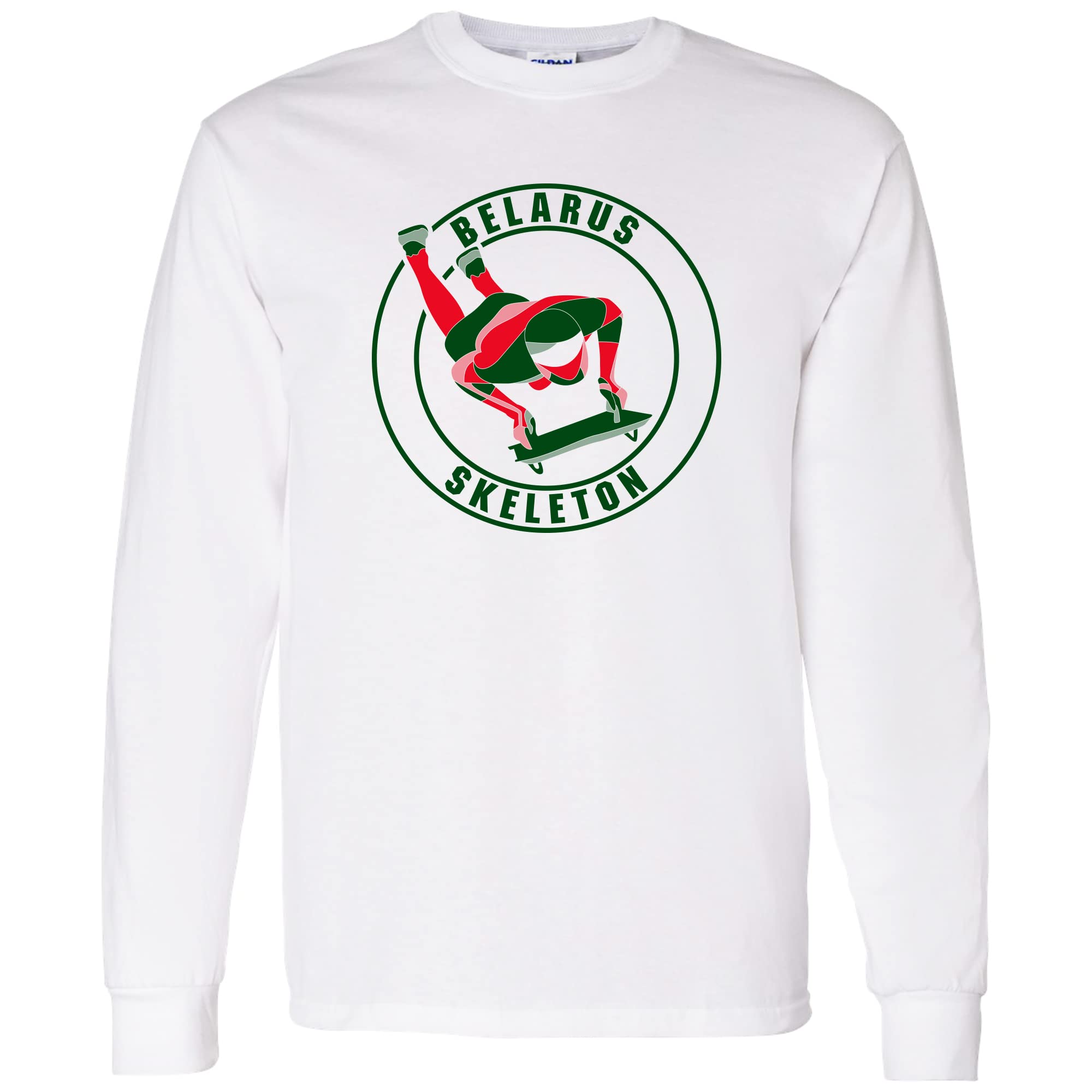 Skeleton Winter Games Competition Long Sleeve T-Shirt - Athletic Performance & Casual Wear for Winter Sports Fans