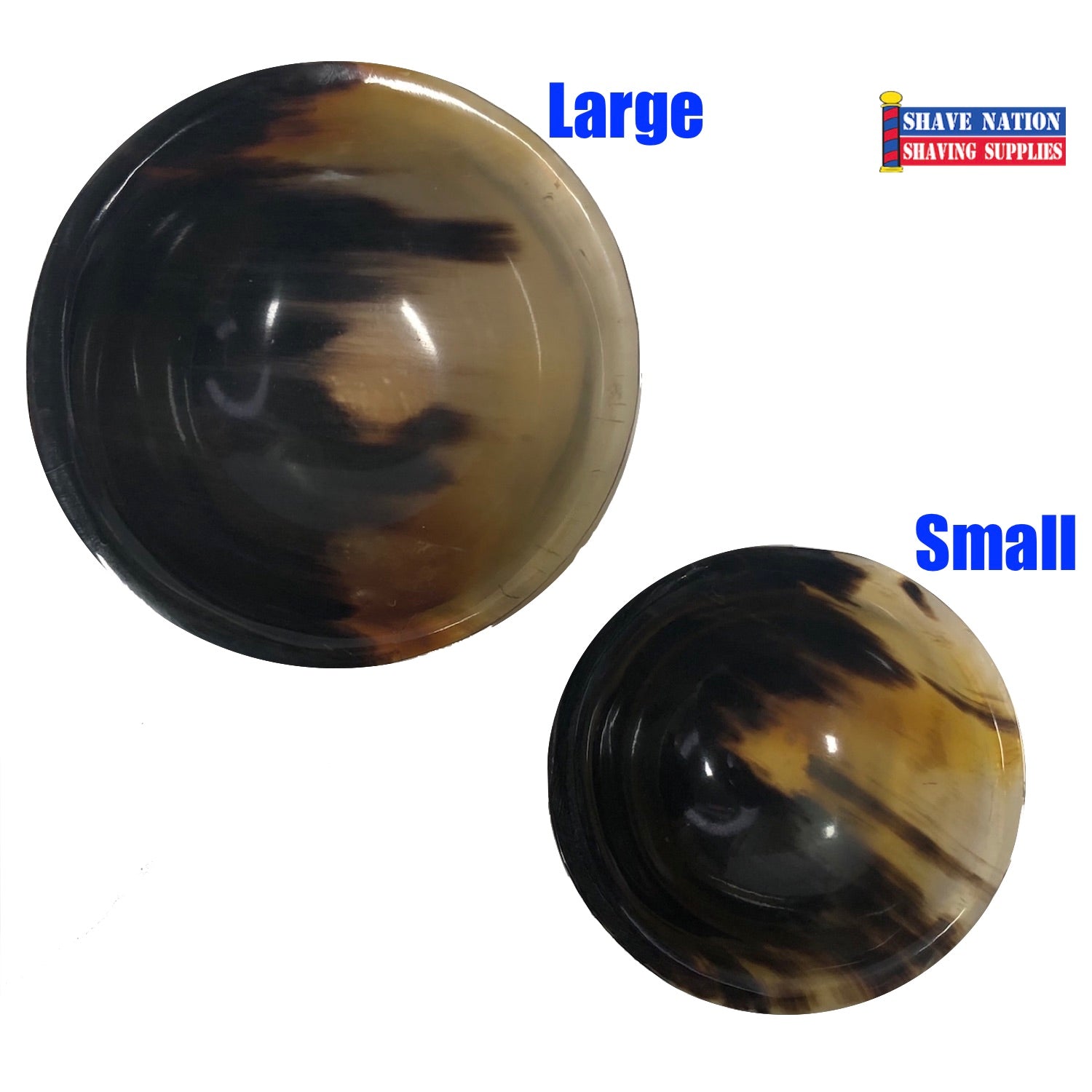 Premium Shaving Lather Bowl - Large & Small Sizes for Wet Shaving | Handcrafted Horn Shave Bowl for Men's Grooming | Perfect for Traditional Shaving Cream & Soap Lathering at Home or Barber Shop