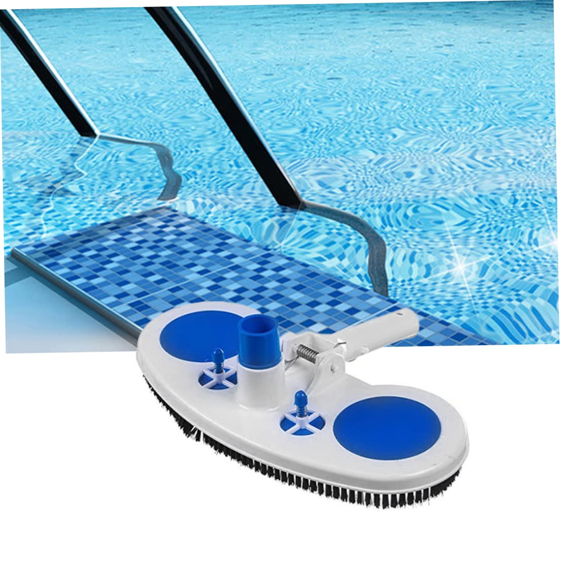 **13Inch Pool Brush with Nylon Bristles & Swivel Hose - Heavy Duty Pool Cleaning Brush for Floors, Walls & Debris Removal - Perfect for In-Ground & Above Ground Pools**