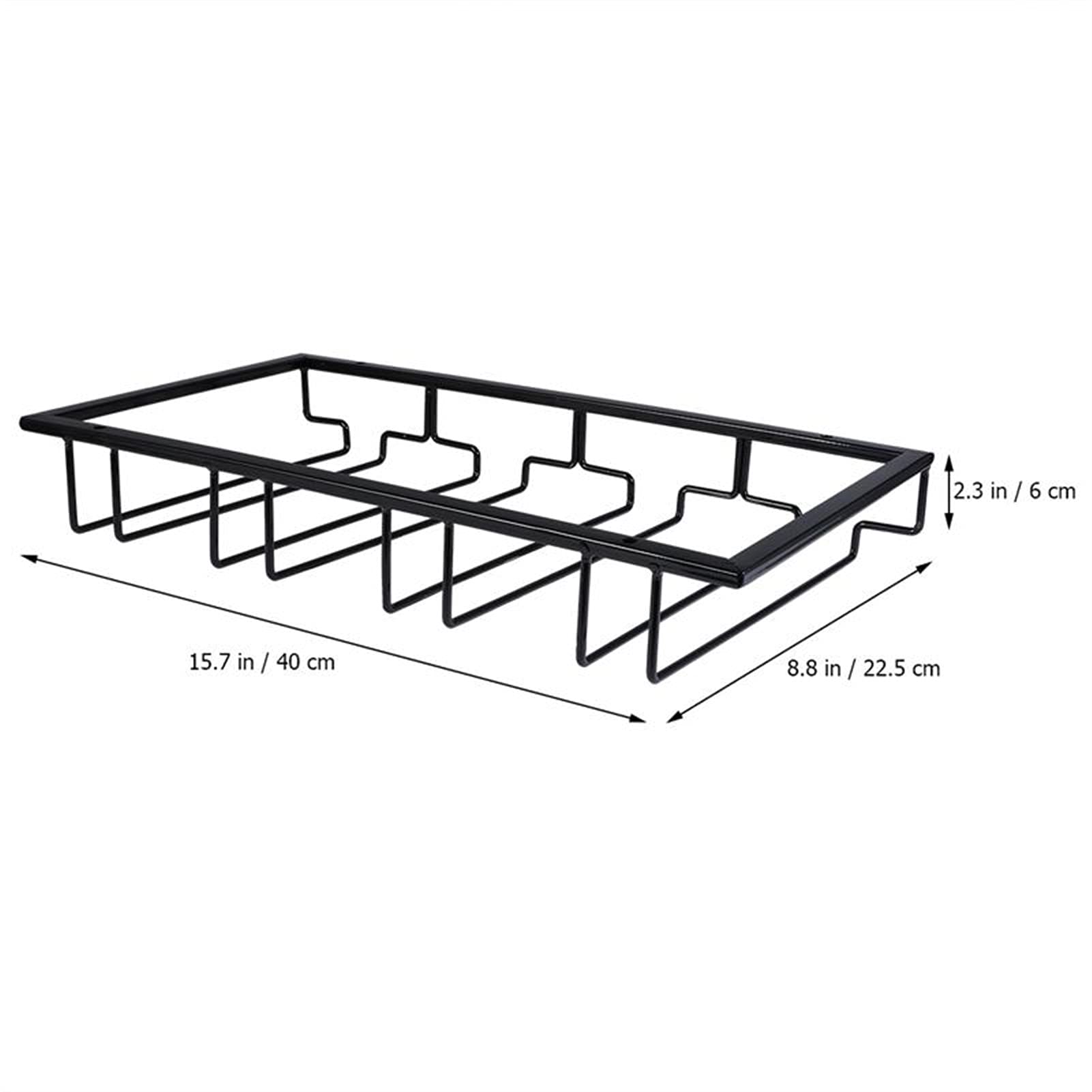 AISHANBAIHUODIAN Iron Art Glass Cup Holder - Durable 5-Slot Wine Glass Rack & Hanger for Bar, Kitchen, Home Decor - Black Wall-Mounted Storage Organizer (Perfect for Wine, Cocktail & Stemware Display)