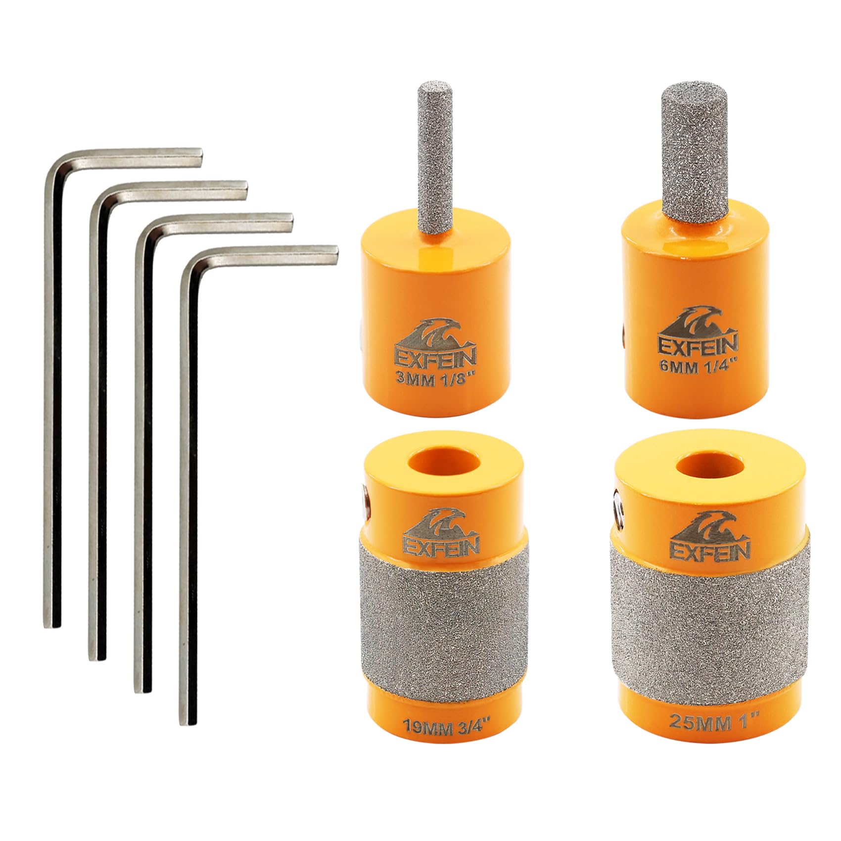 EXFEIN Diamond Grinder Bits Set for Stained Glass - 1/8
